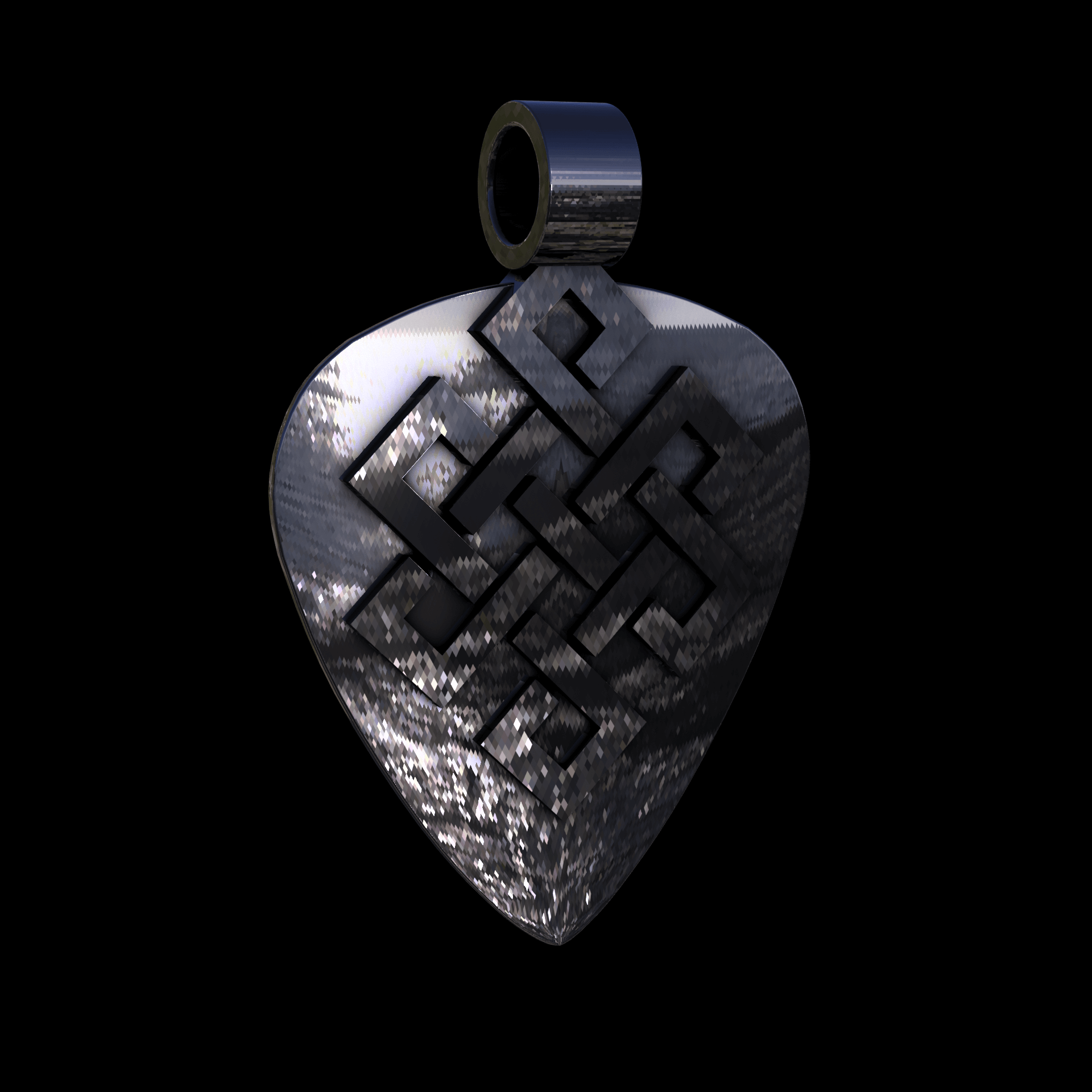 Sterling silver manufactured using wax casting, polished for a slightly textured, mild sheen surface, and recessed details blackened for a steampunk look.