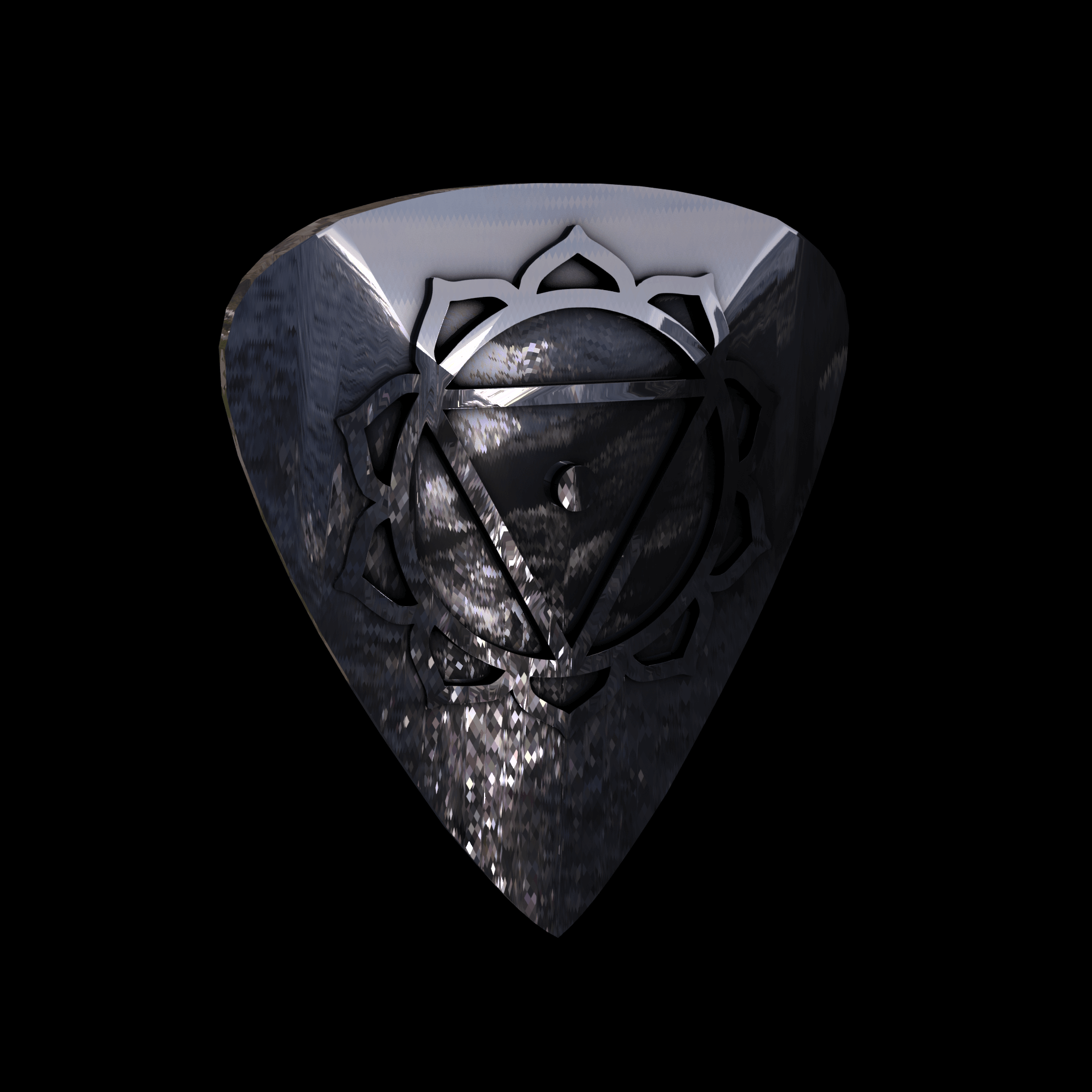 Sterling silver manufactured using wax casting, polished for a slightly textured, mild sheen surface, and recessed details blackened for a steampunk look.