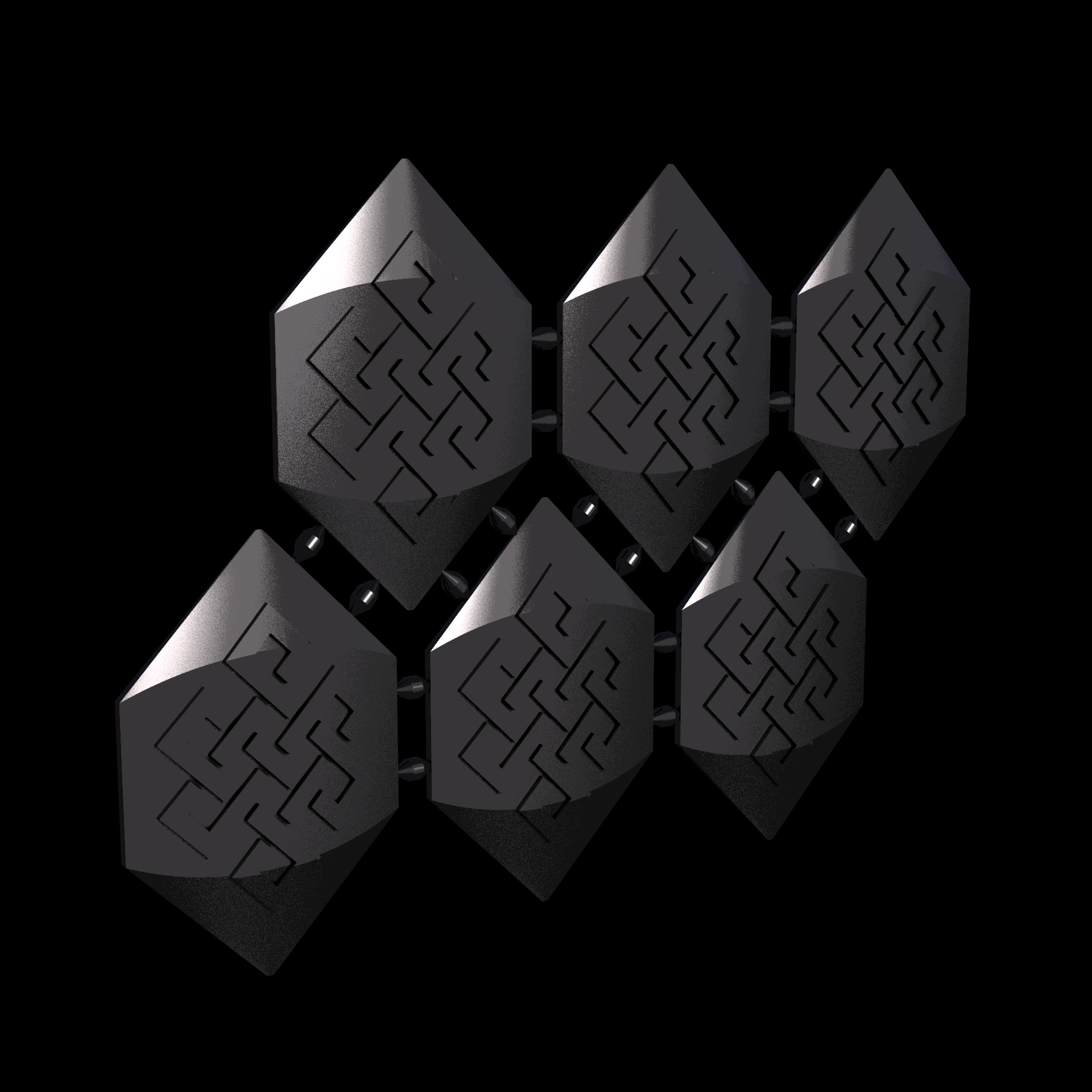 PA12 plastic infused with glass beads for high stiffness and dimensional accuracy, manufactured using 3D printing, with a slightly rough, matte surface finish.