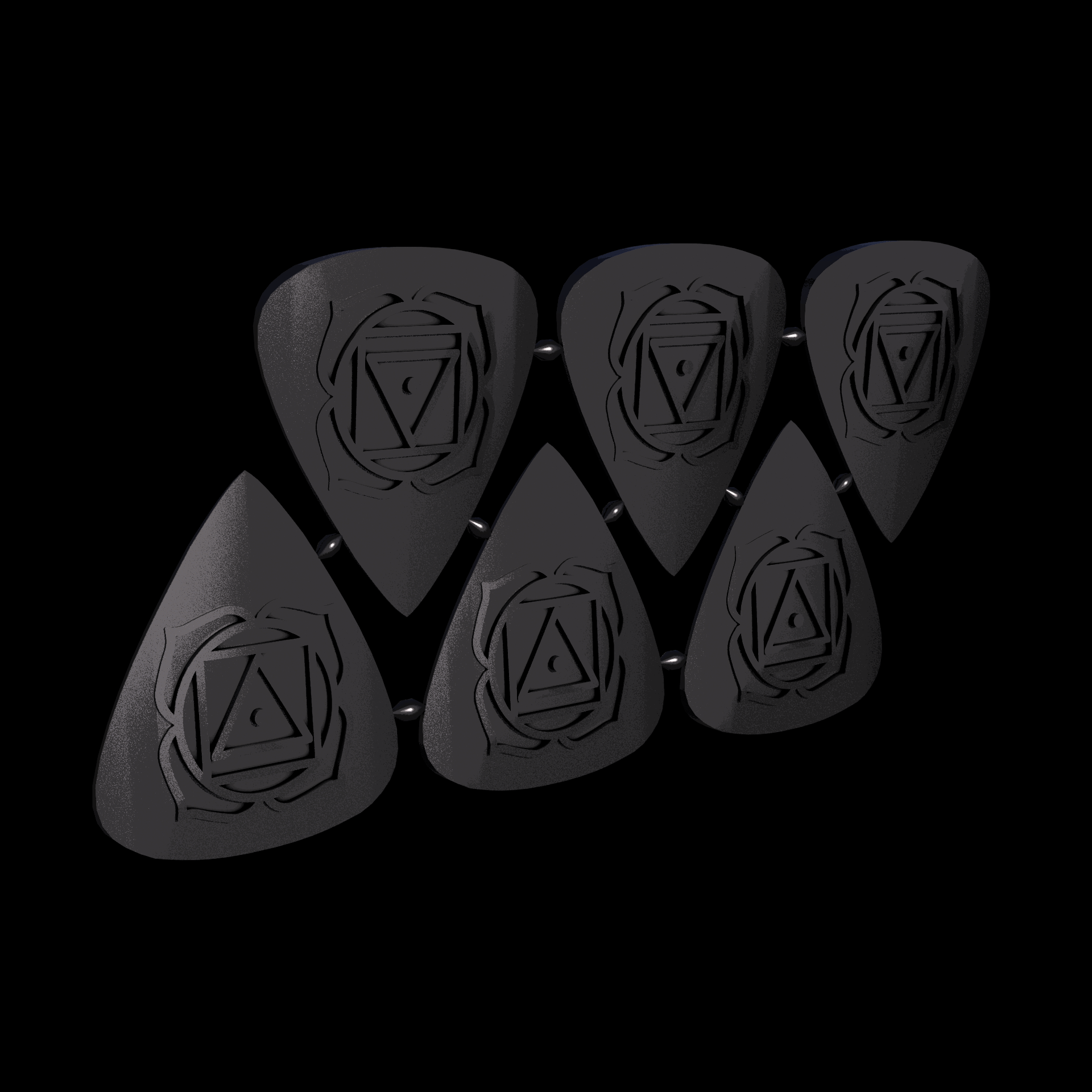 PA12 plastic infused with glass beads for high stiffness and dimensional accuracy, manufactured using 3D printing, with a slightly rough, matte surface finish.