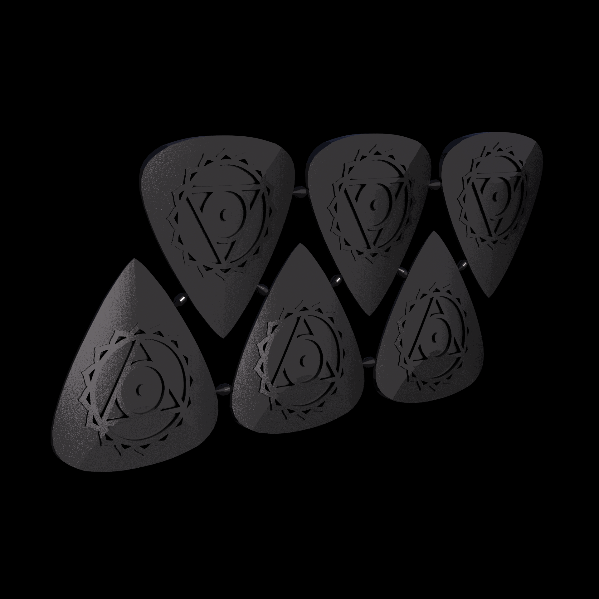 PA12 plastic infused with glass beads for high stiffness and dimensional accuracy, manufactured using 3D printing, with a slightly rough, matte surface finish.