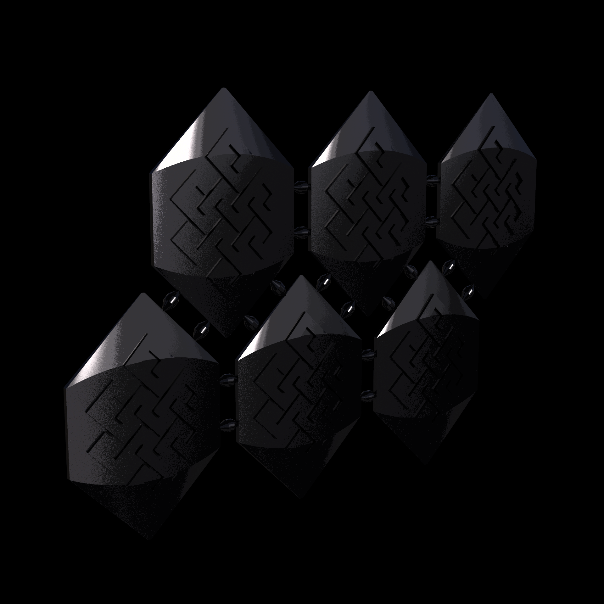 Thermoplastic Polyurethane, manufactured using HP Multi Jet Fusion (3D printing), with a smooth, shiny surface finish, created using a physio-chemical process to vapor smooth the surface.