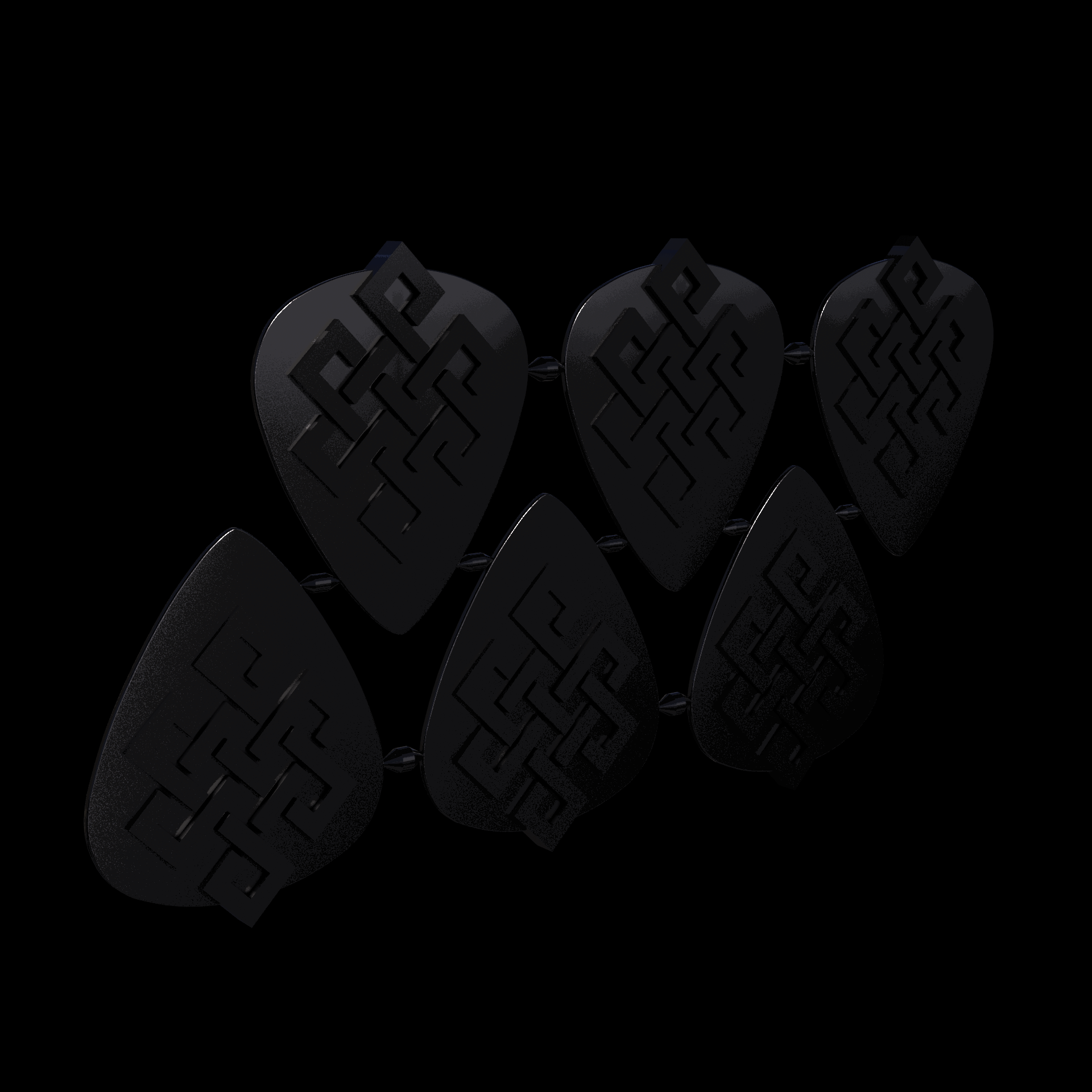 Thermoplastic Polyurethane, manufactured using HP Multi Jet Fusion (3D printing), with a smooth, shiny surface finish, created using a physio-chemical process to vapor smooth the surface.