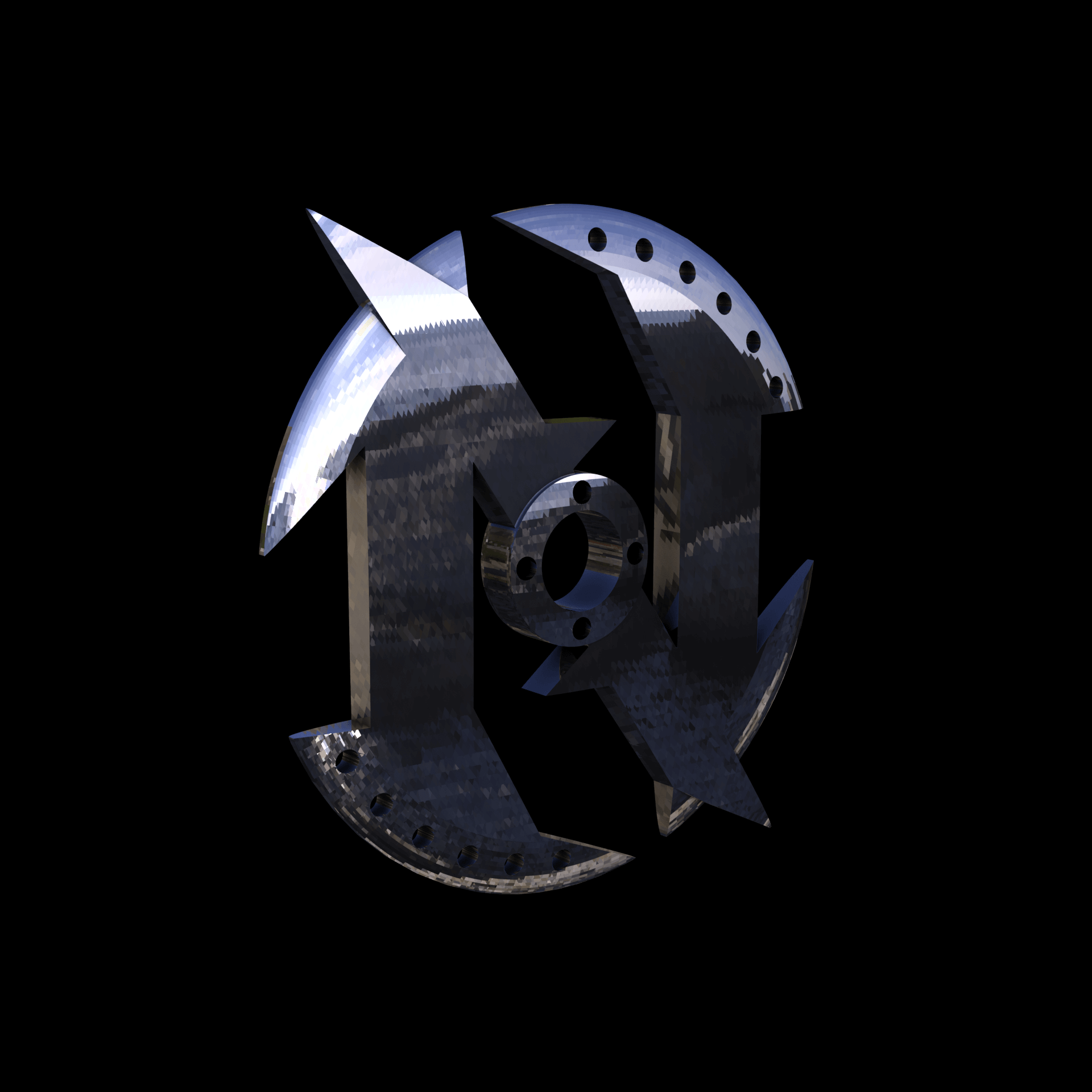 Sterling silver manufactured using wax casting, with extensive polishing reaching intricate details, acheiving a elegant, sleek shiny surface with a fine sheen.