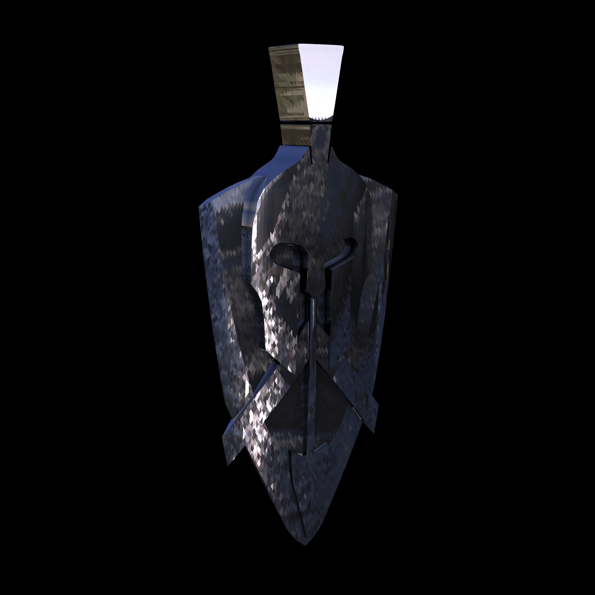 Sterling silver manufactured using wax casting, with extensive polishing reaching intricate details, acheiving a elegant, sleek shiny surface with a fine sheen.