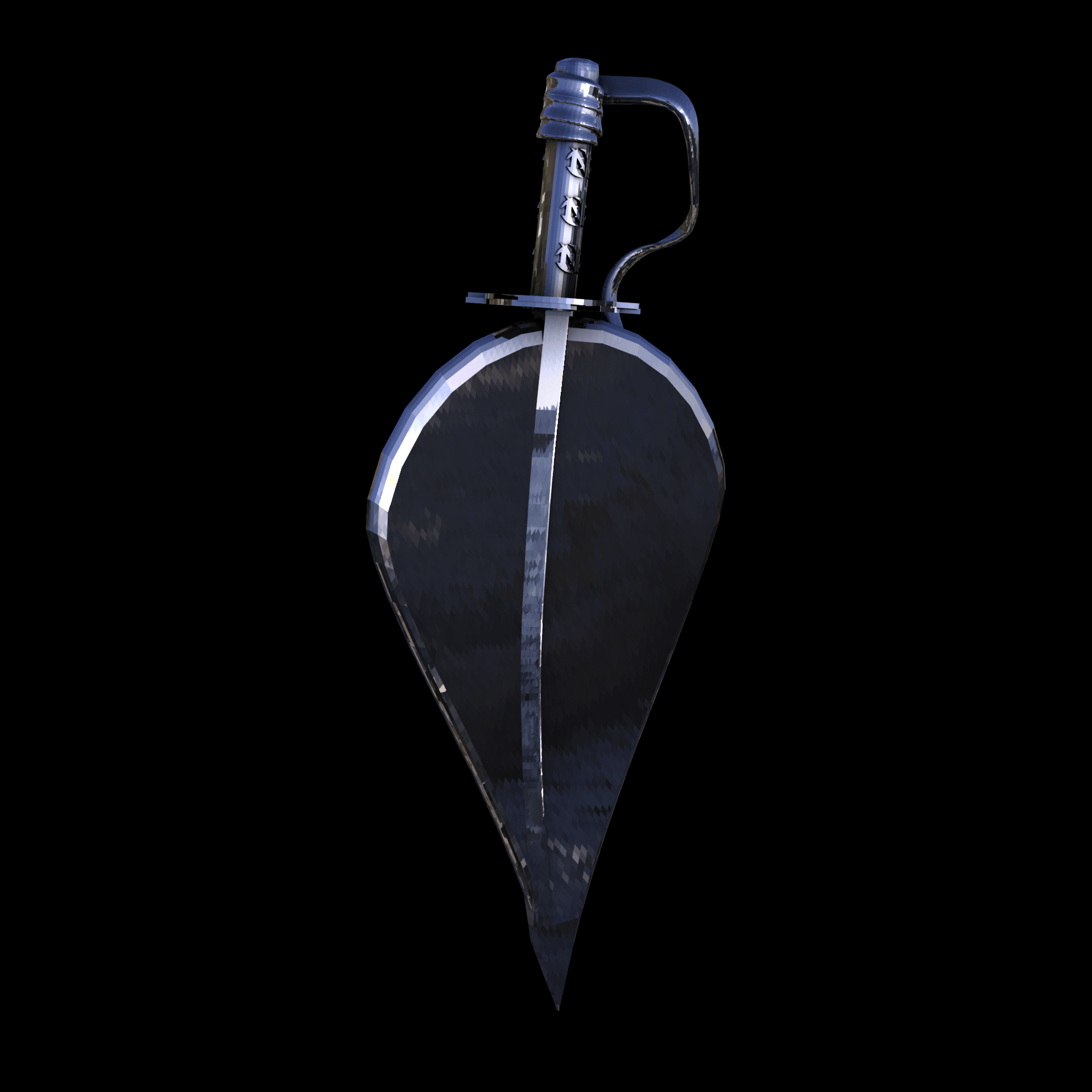 Sterling silver manufactured using wax casting, with extensive polishing reaching intricate details, acheiving a elegant, sleek shiny surface with a fine sheen.