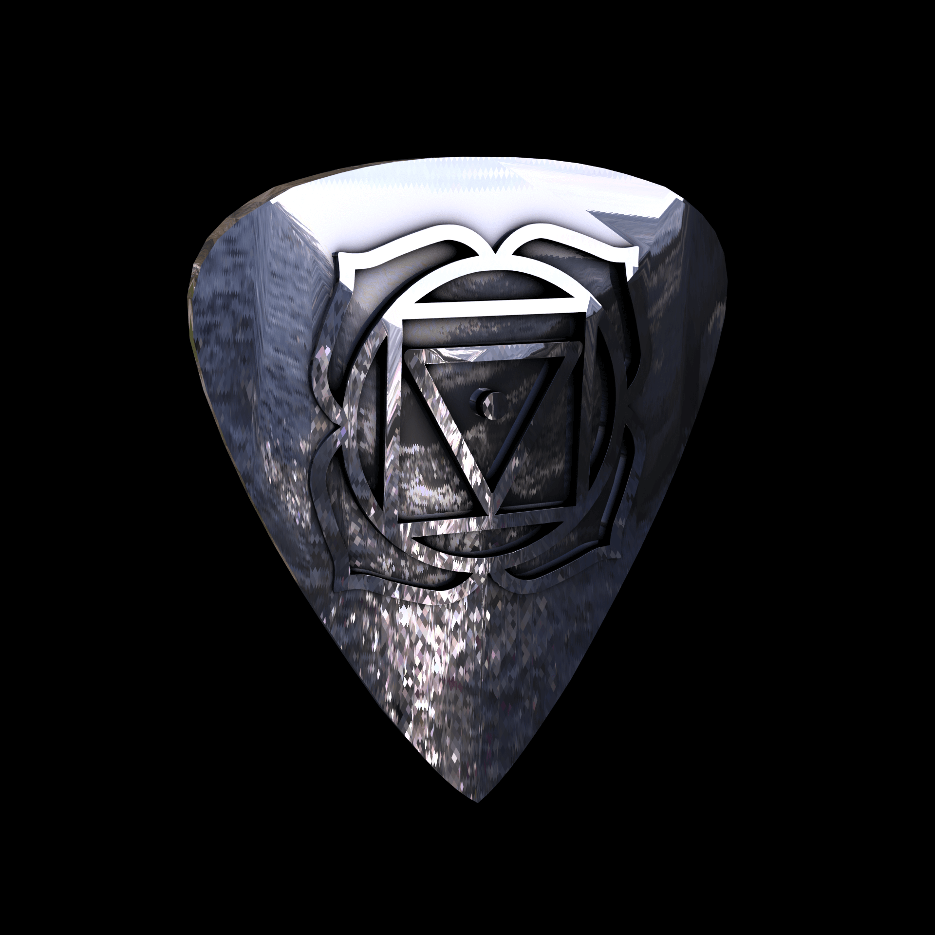 Sterling silver manufactured using wax casting, with extensive polishing reaching intricate details, acheiving a elegant, sleek shiny surface with a fine sheen.