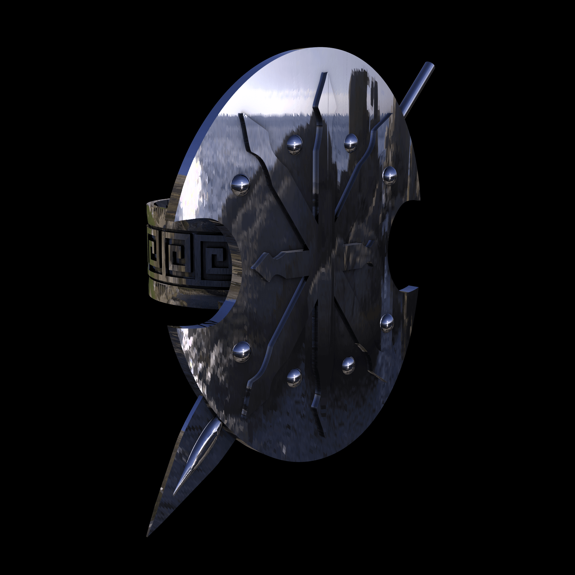 Sterling silver manufactured using wax casting, with extensive polishing reaching intricate details, acheiving a elegant, sleek shiny surface with a fine sheen.