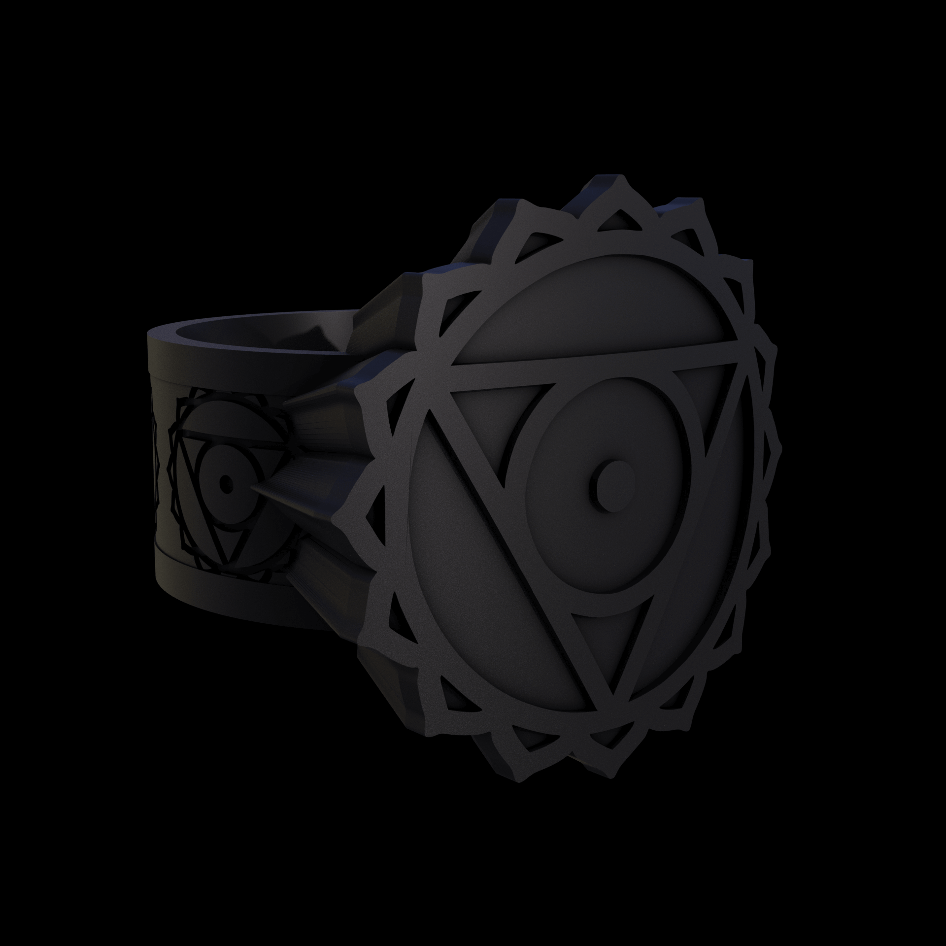 Bronze infused 420 stainless steel, manufactured using 3D printing, treated for a dark grey matte surface finish, with visible print lines.