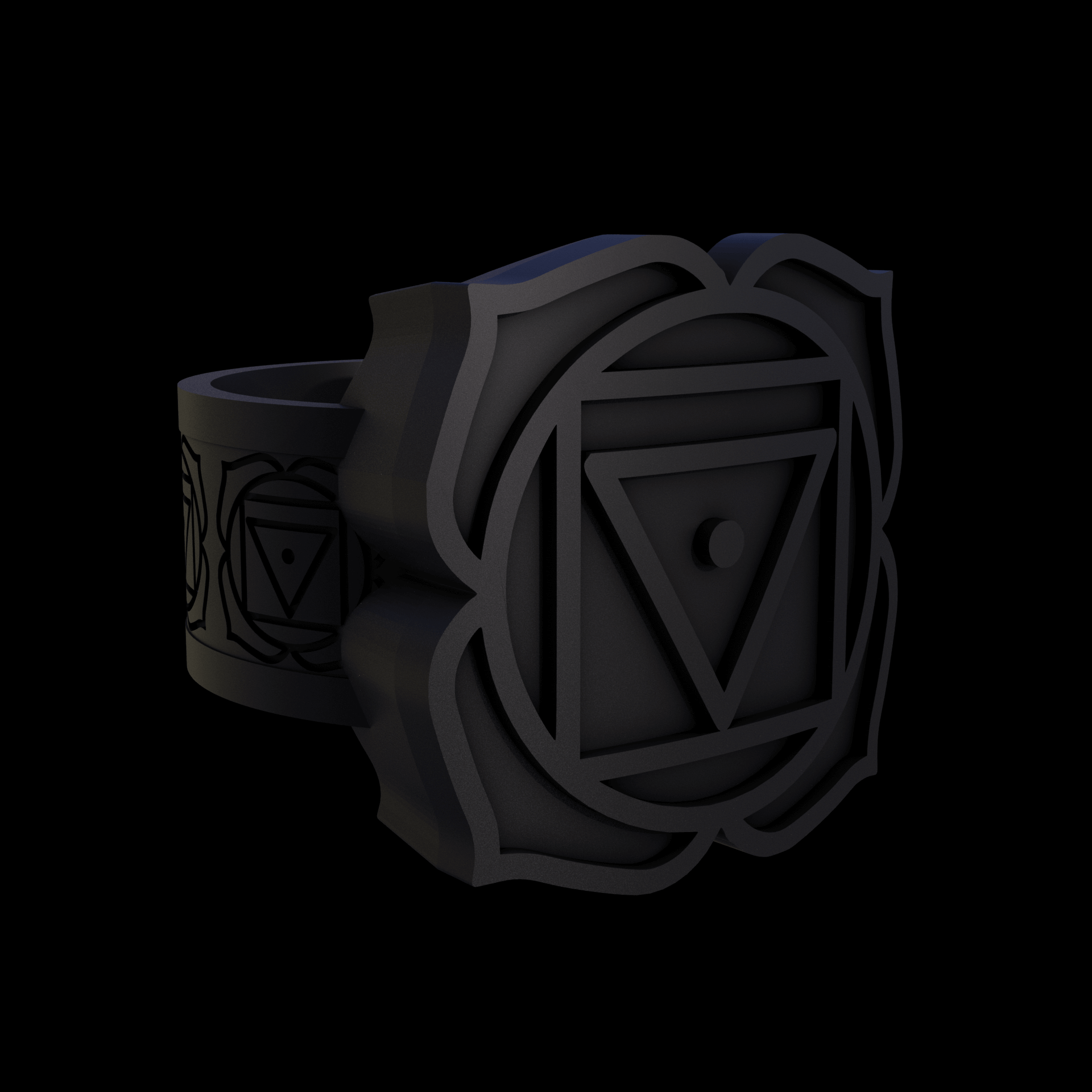 Bronze infused 420 stainless steel, manufactured using 3D printing, treated for a dark grey matte surface finish, with visible print lines.