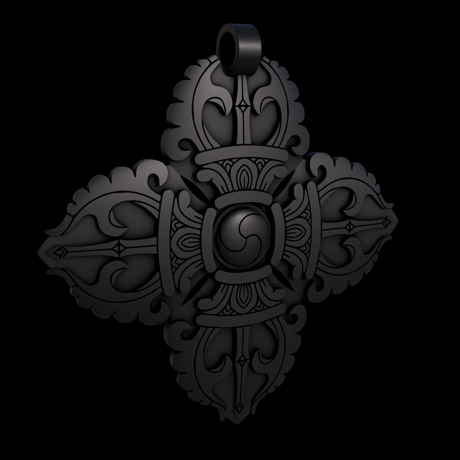 Bronze infused 420 stainless steel, manufactured using 3D printing, treated for a dark grey matte surface finish, with visible print lines.