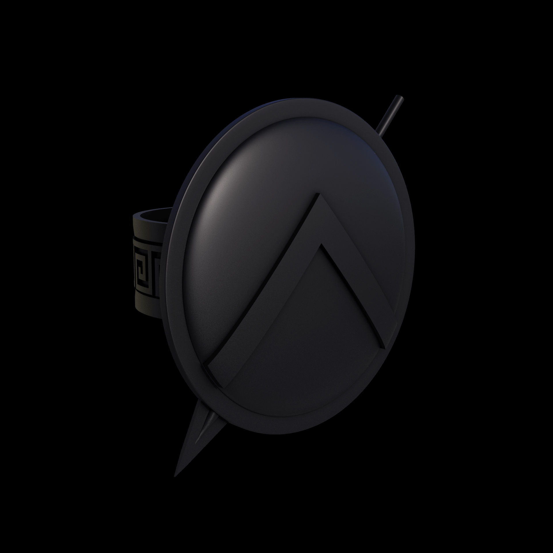 Bronze infused 420 stainless steel, manufactured using 3D printing, treated for a dark grey matte surface finish, with visible print lines.