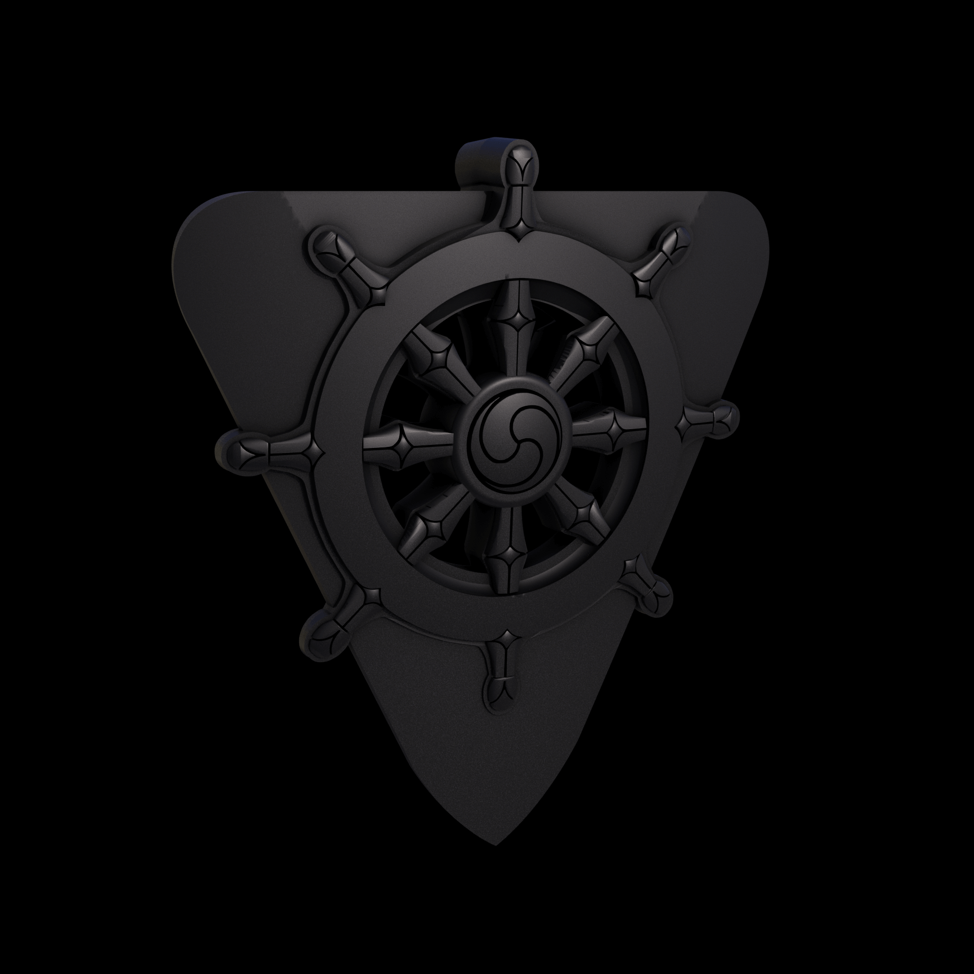 Bronze infused 420 stainless steel, manufactured using 3D printing, treated for a dark grey matte surface finish, with visible print lines.