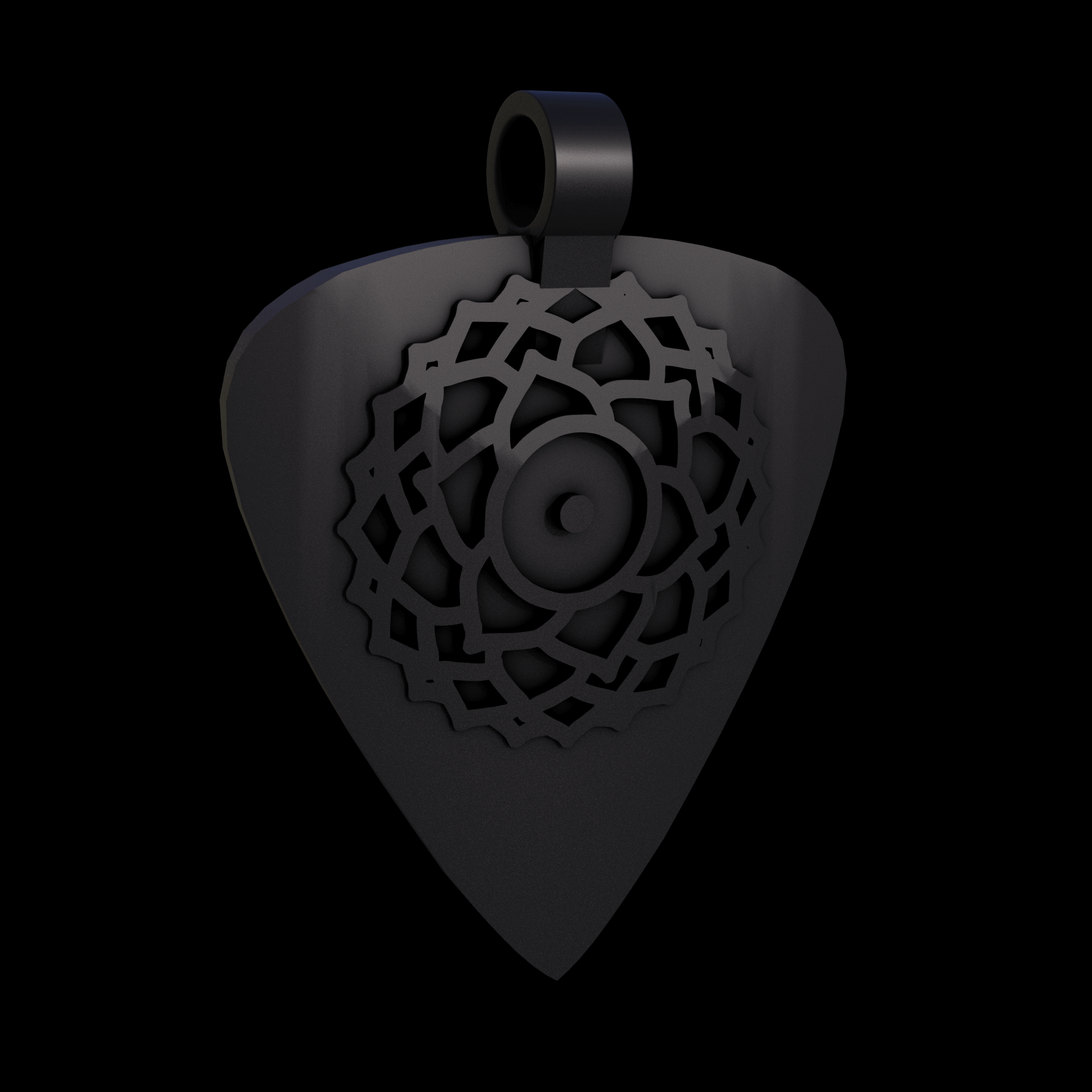 Bronze infused 420 stainless steel, manufactured using 3D printing, treated for a dark grey matte surface finish, with visible print lines.