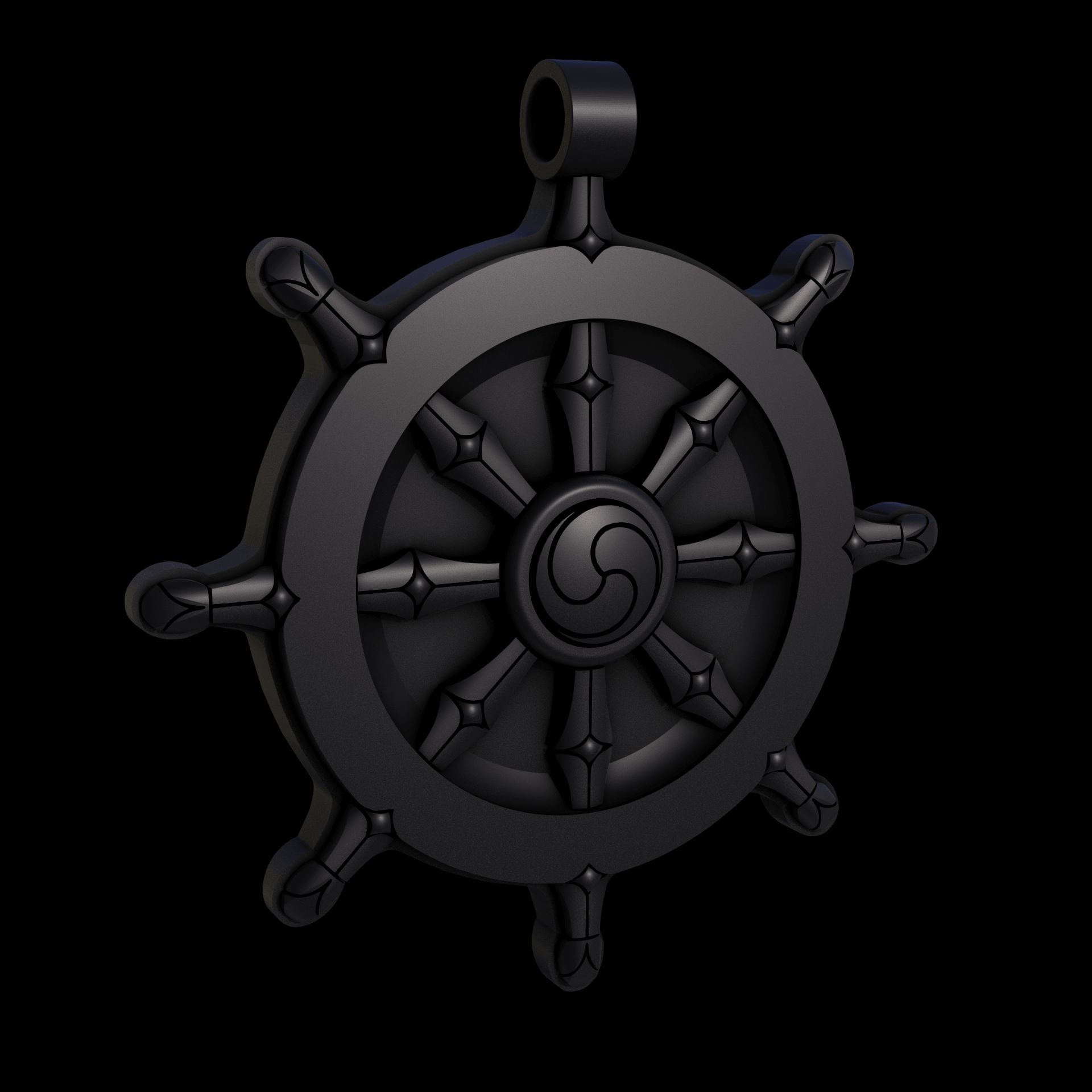 Bronze infused 420 stainless steel, manufactured using 3D printing, treated for a dark grey matte surface finish, with visible print lines.