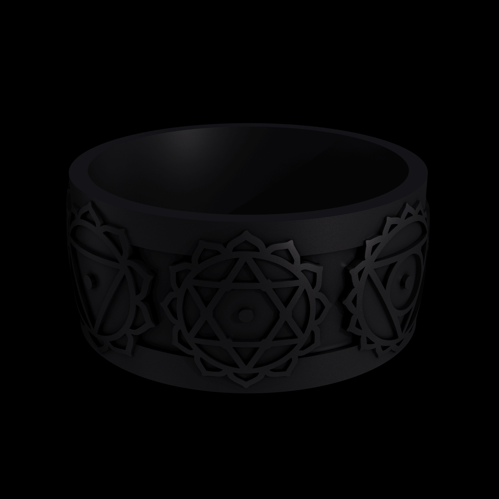 Bronze infused 420 stainless steel, manufactured using 3D printing, treated for a dark grey matte surface finish, with visible print lines.