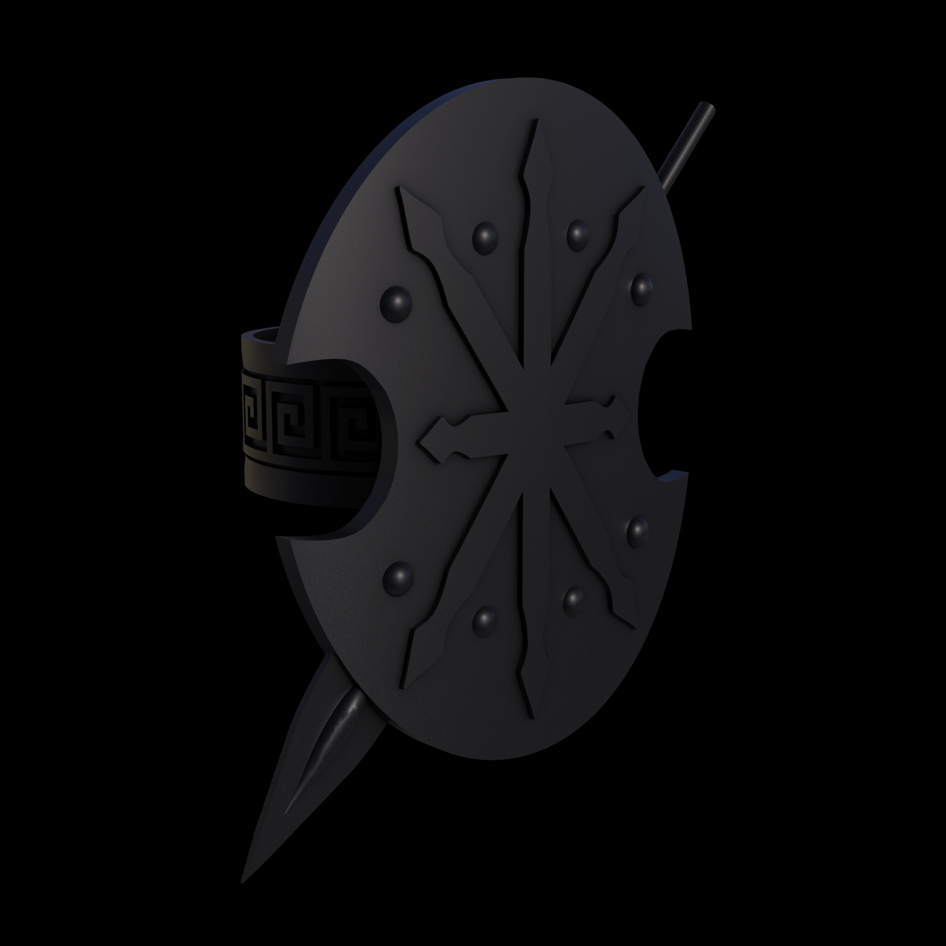 Bronze infused 420 stainless steel, manufactured using 3D printing, treated for a dark grey matte surface finish, with visible print lines.