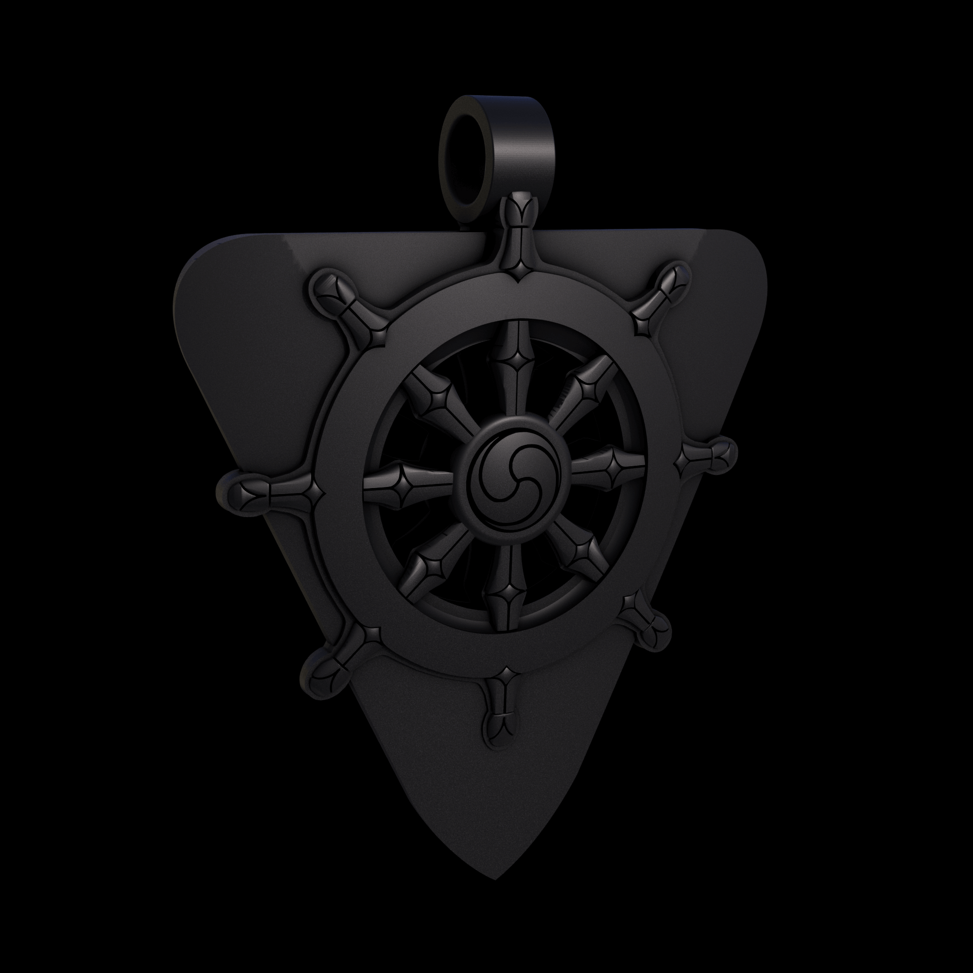 Bronze infused 420 stainless steel, manufactured using 3D printing, treated for a dark grey matte surface finish, with visible print lines.