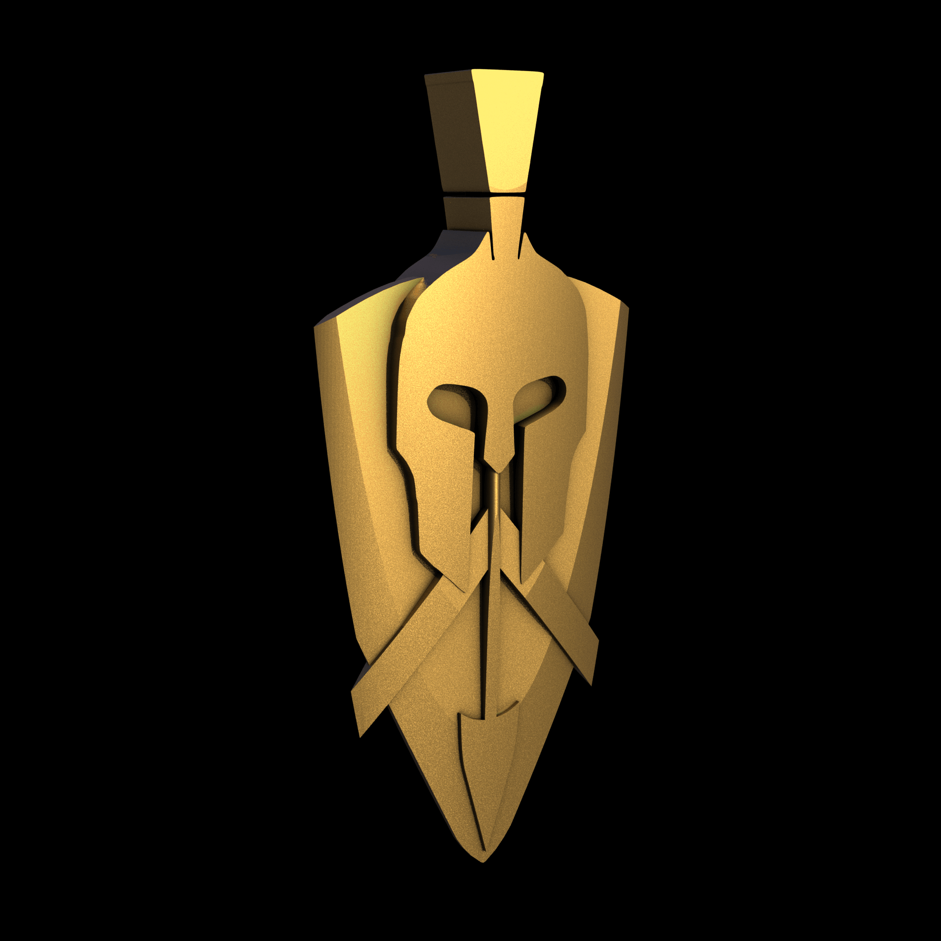 Brass manufactured using wax casting, and lightly polished with a rough matte surface finish.