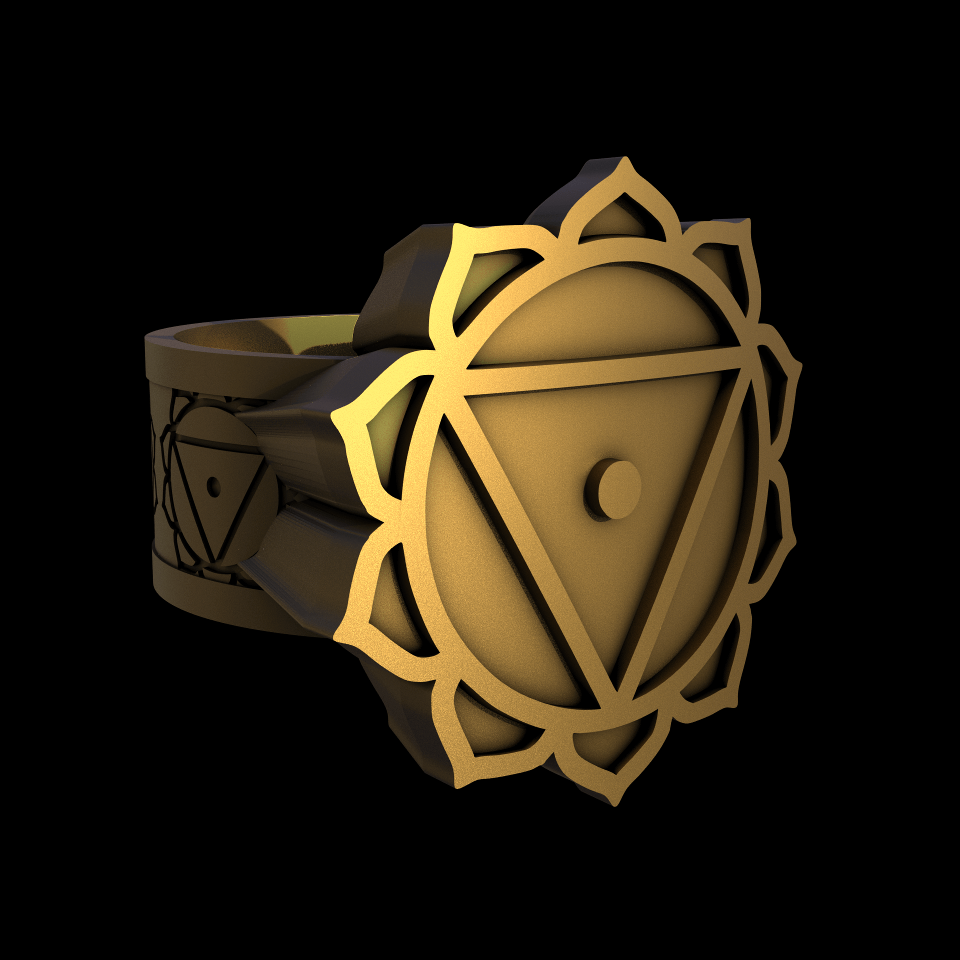 Brass manufactured using wax casting, and lightly polished with a rough matte surface finish.