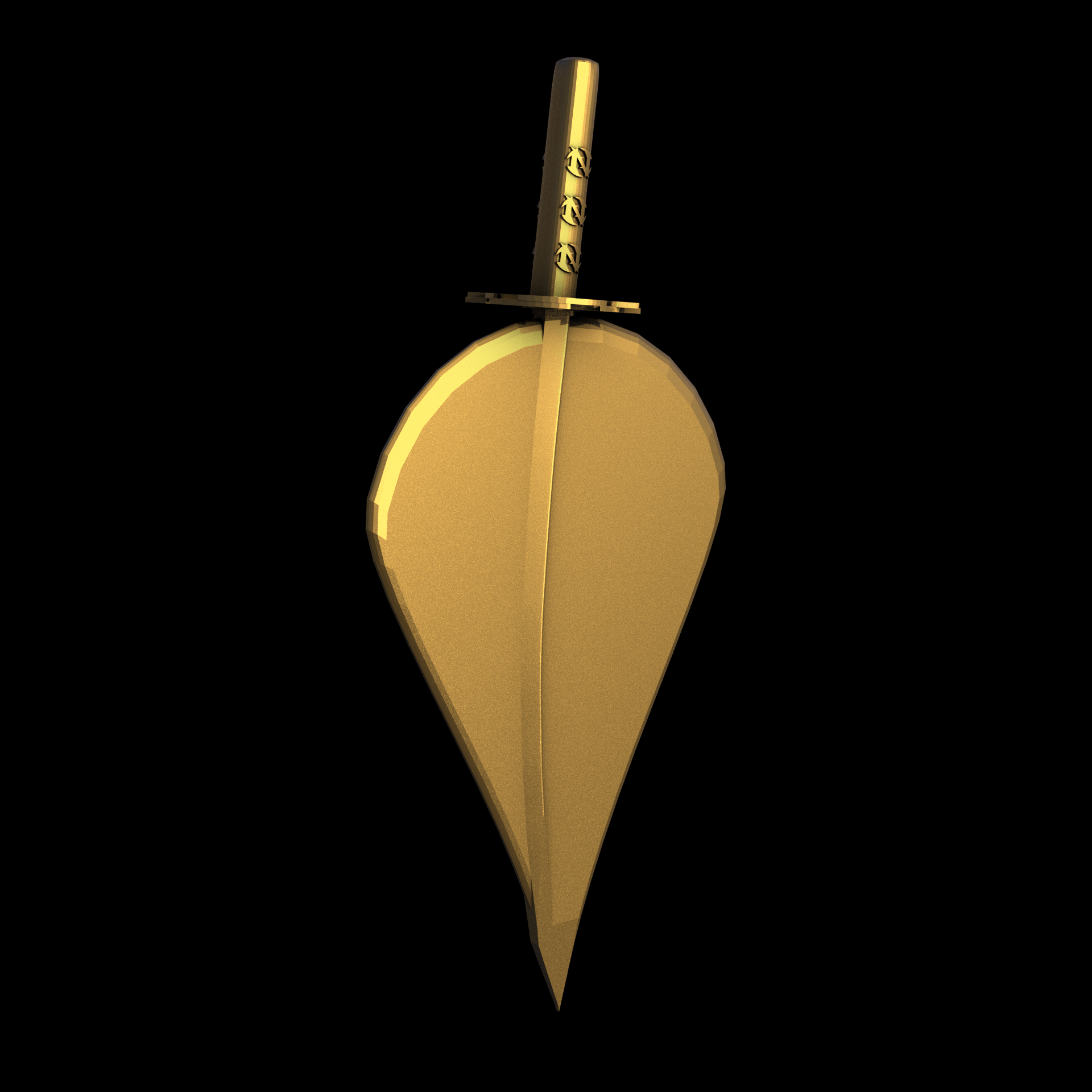 Brass manufactured using wax casting, and lightly polished with a rough matte surface finish.