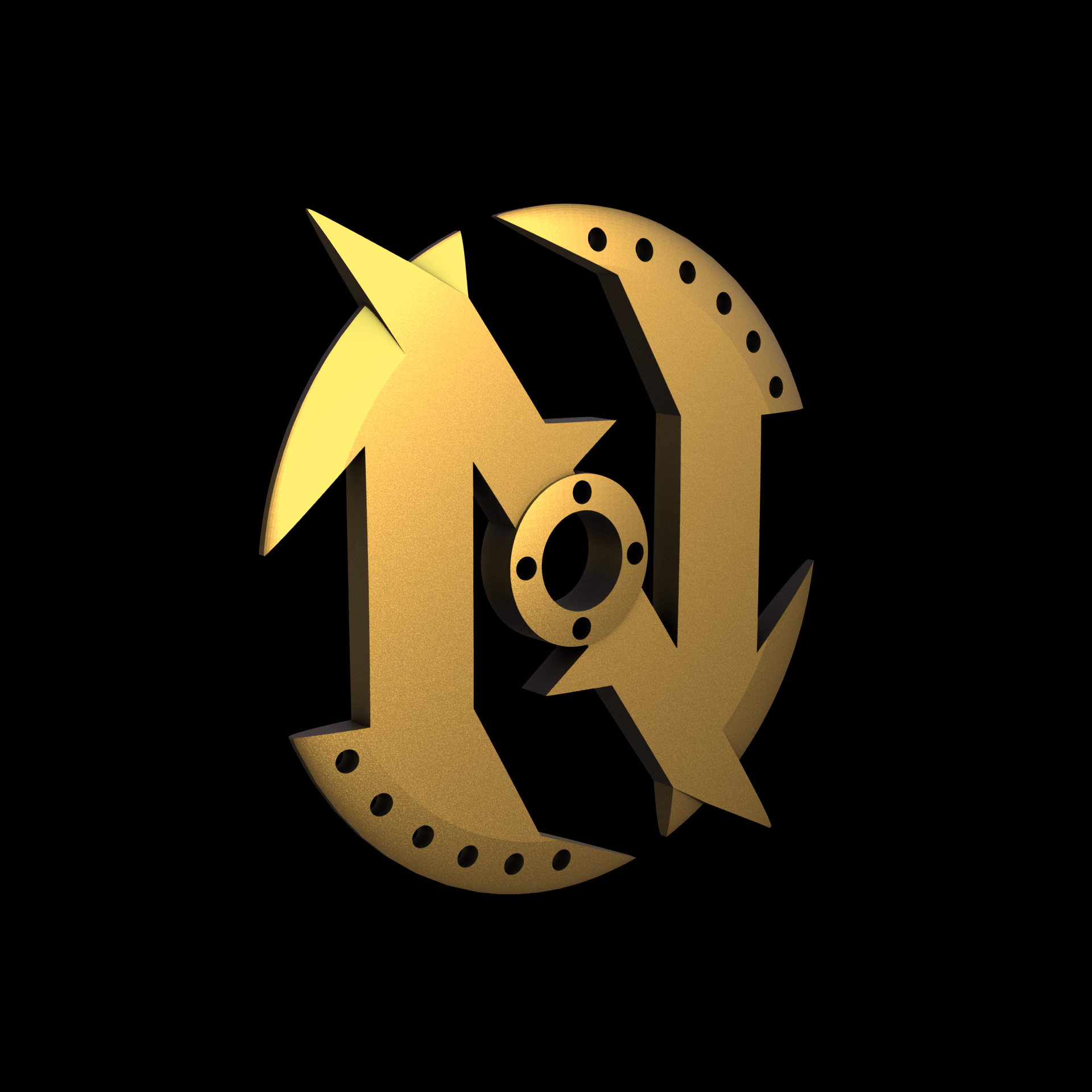 Brass manufactured using wax casting, and lightly polished with a rough matte surface finish.