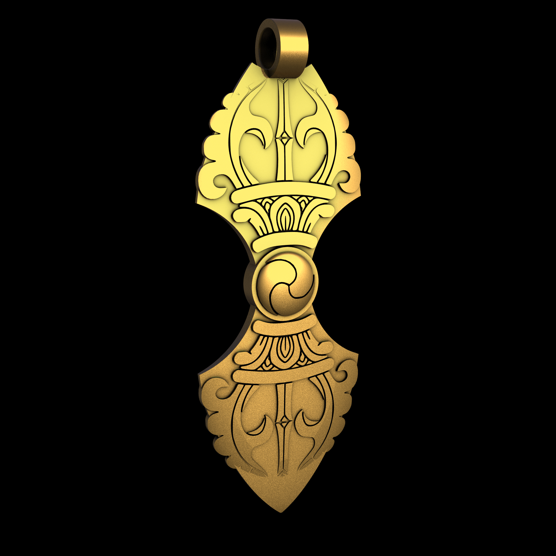 Brass manufactured using wax casting, and lightly polished with a rough matte surface finish.