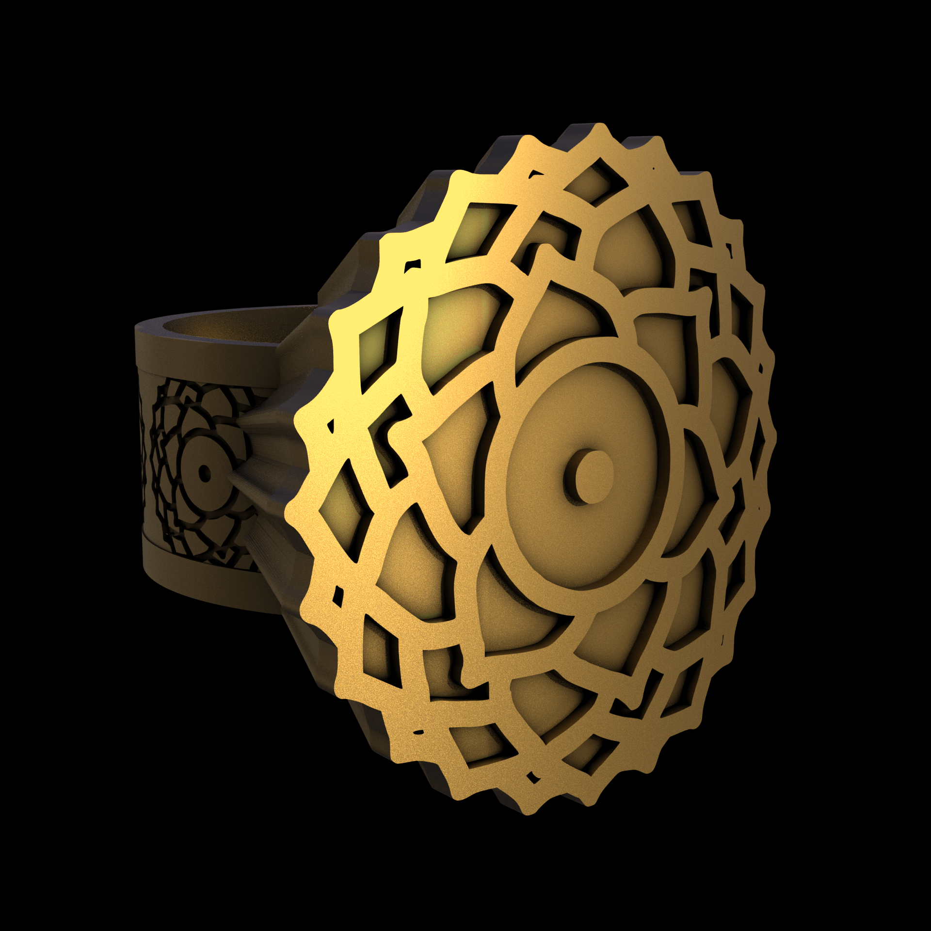 Brass manufactured using wax casting, and lightly polished with a rough matte surface finish.