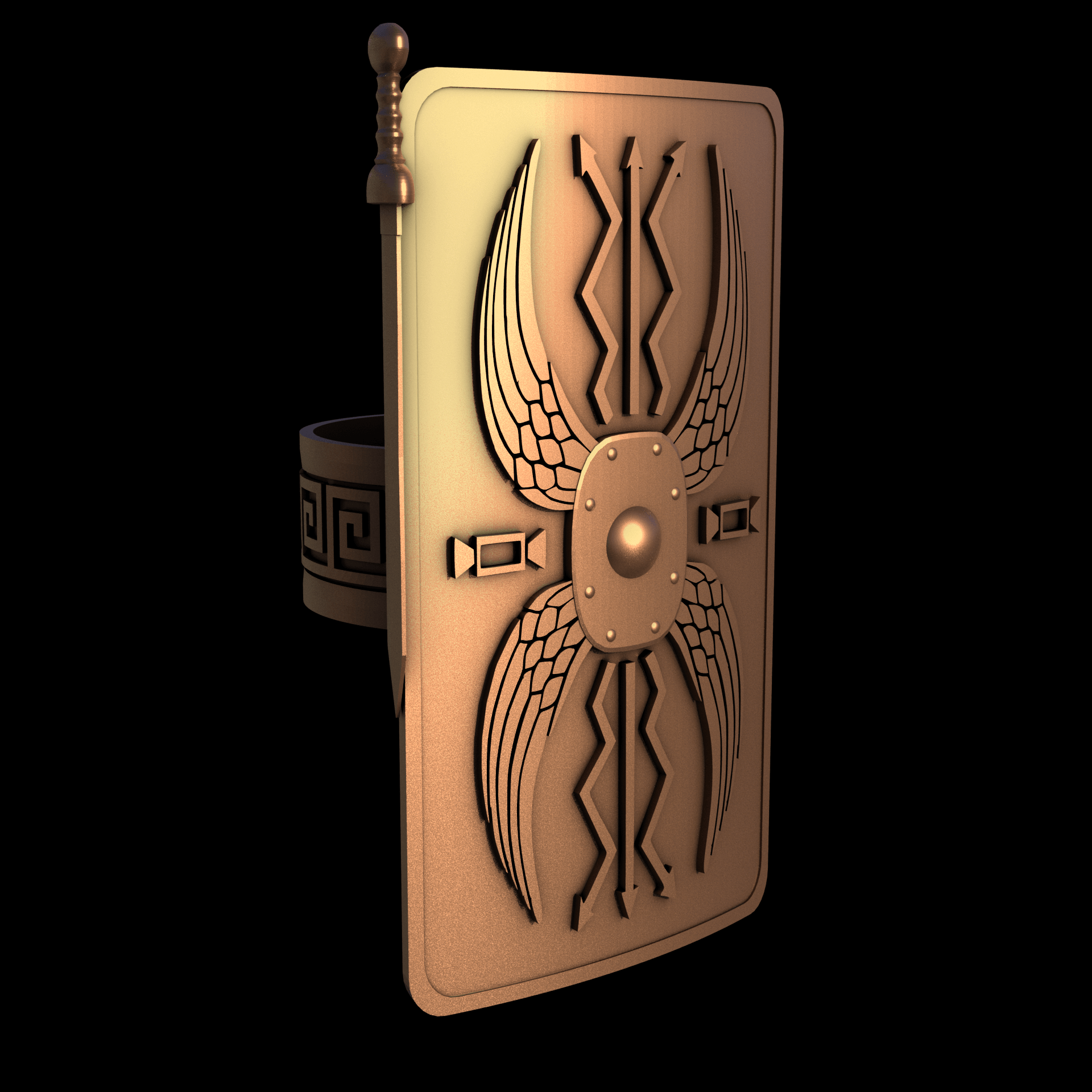 Bronze manufactured using wax casting, and lightly polished with a rough matte surface finish.