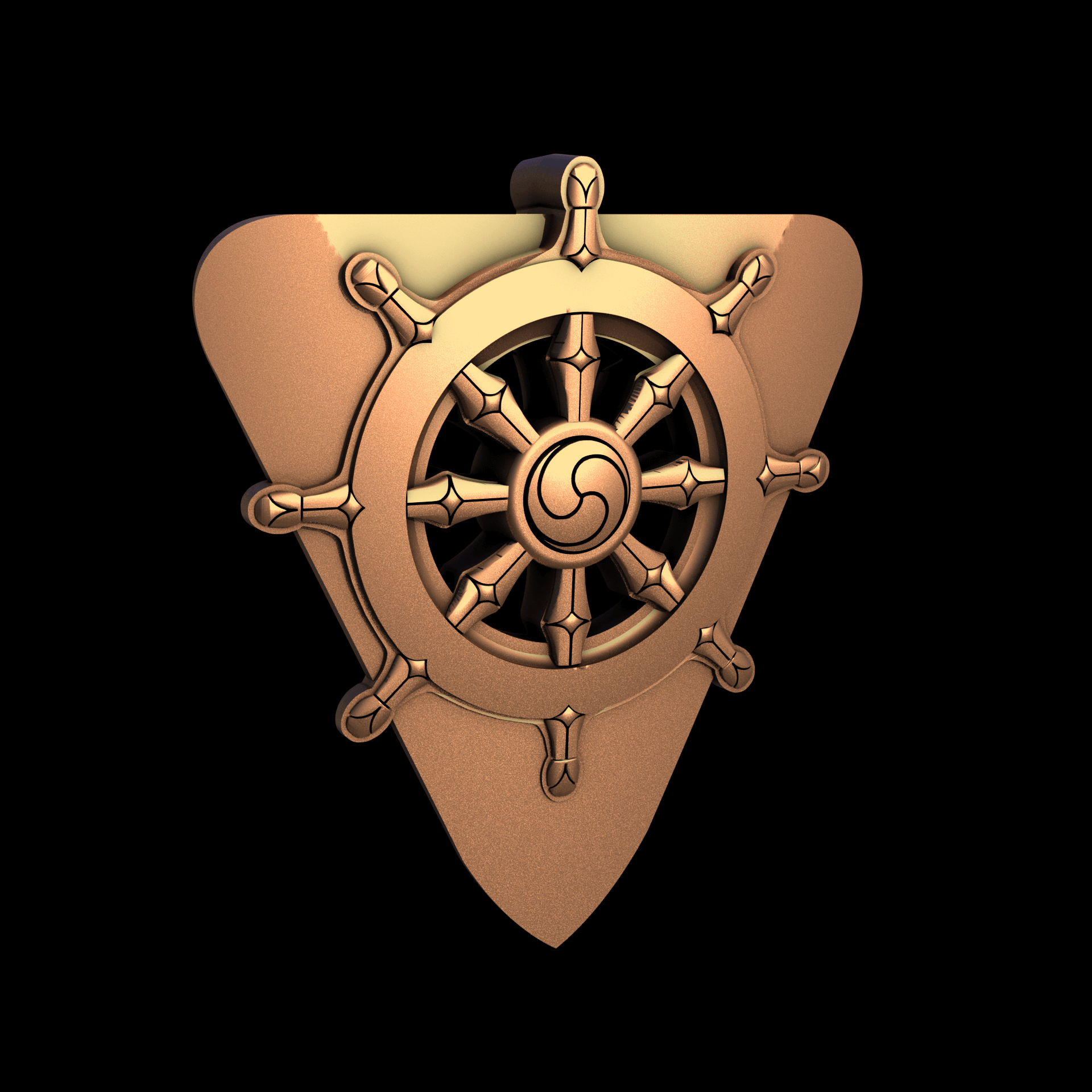 Bronze manufactured using wax casting, and lightly polished with a rough matte surface finish.