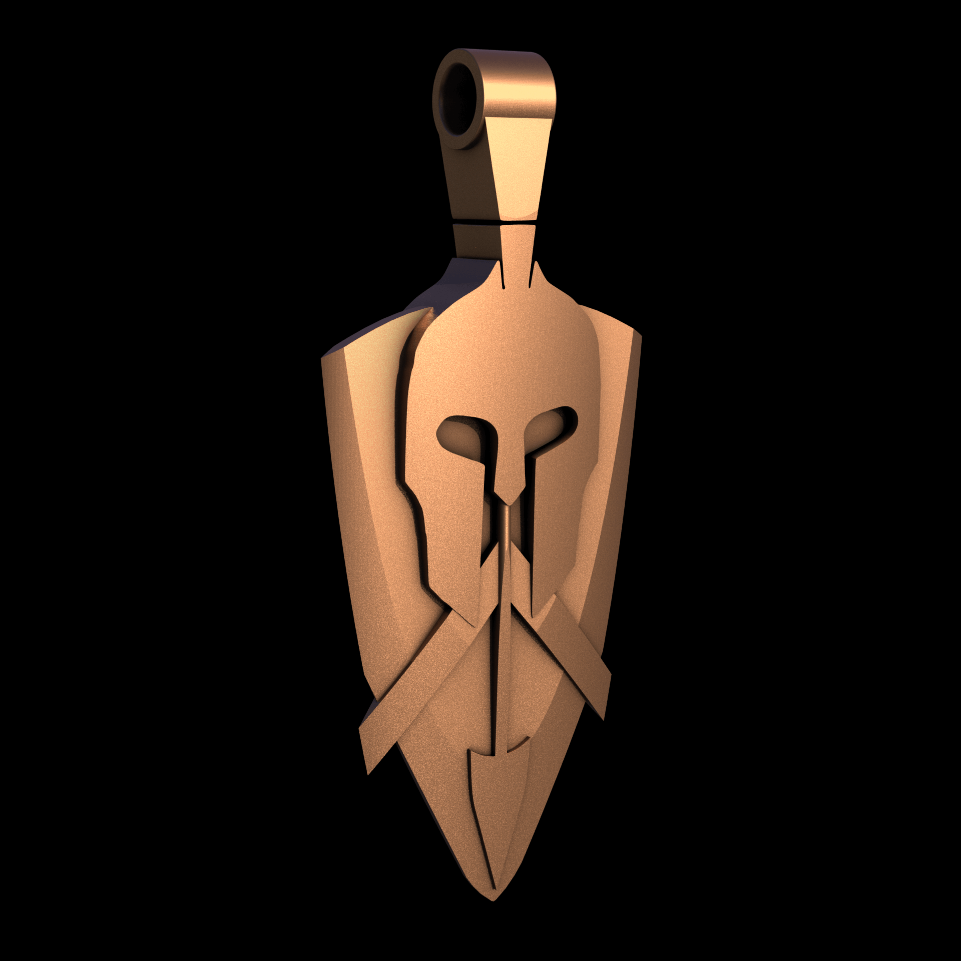 Bronze manufactured using wax casting, and lightly polished with a rough matte surface finish.
