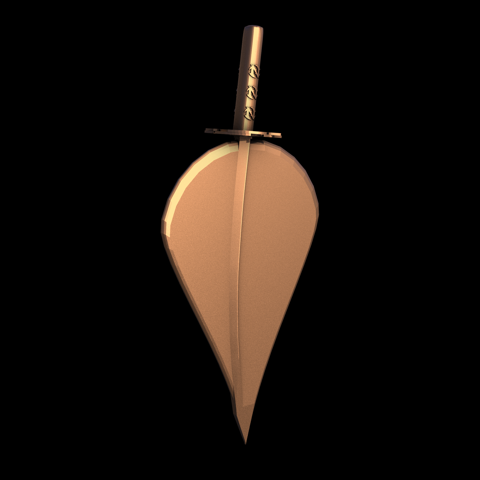 Bronze manufactured using wax casting, and lightly polished with a rough matte surface finish.