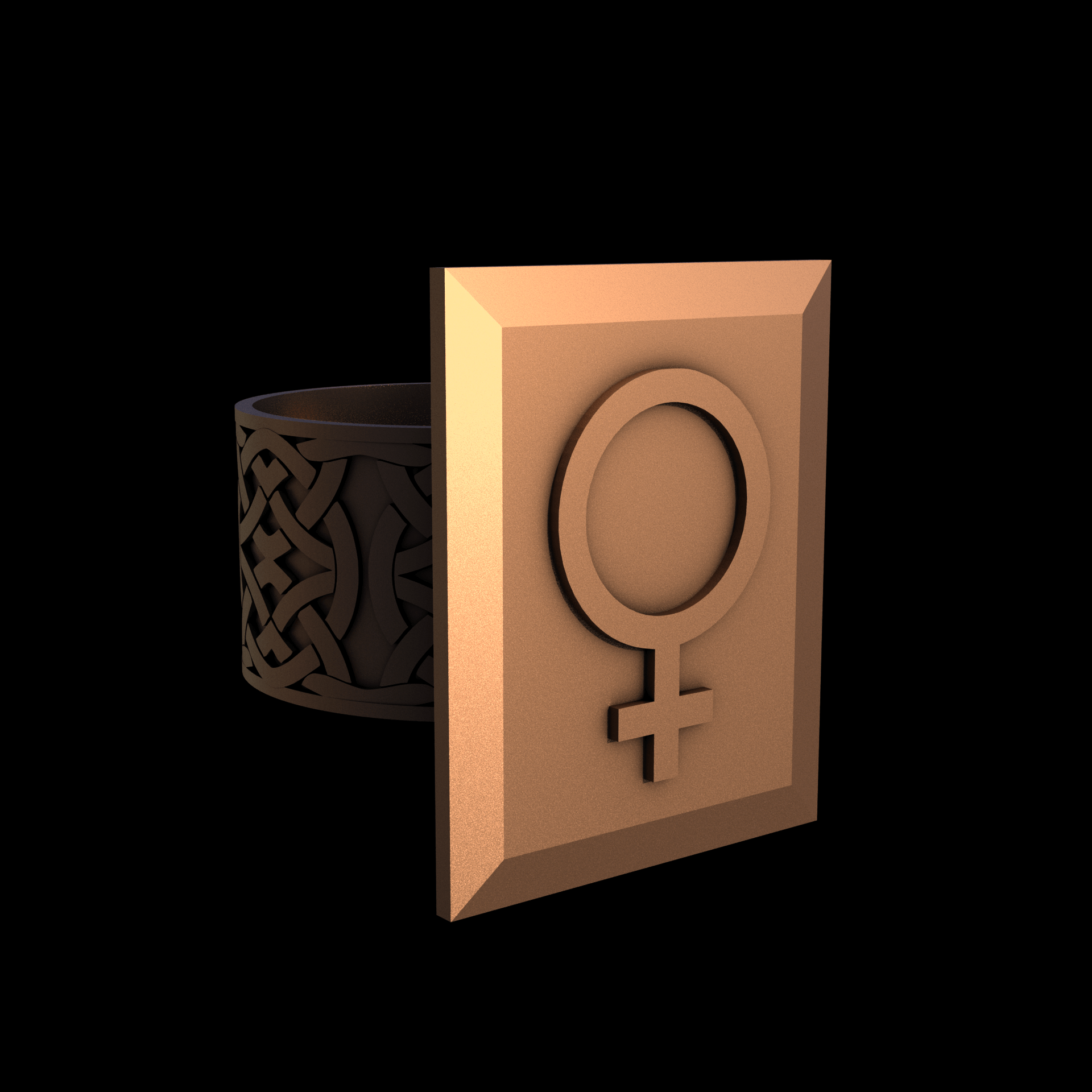 Bronze manufactured using wax casting, and lightly polished with a rough matte surface finish.