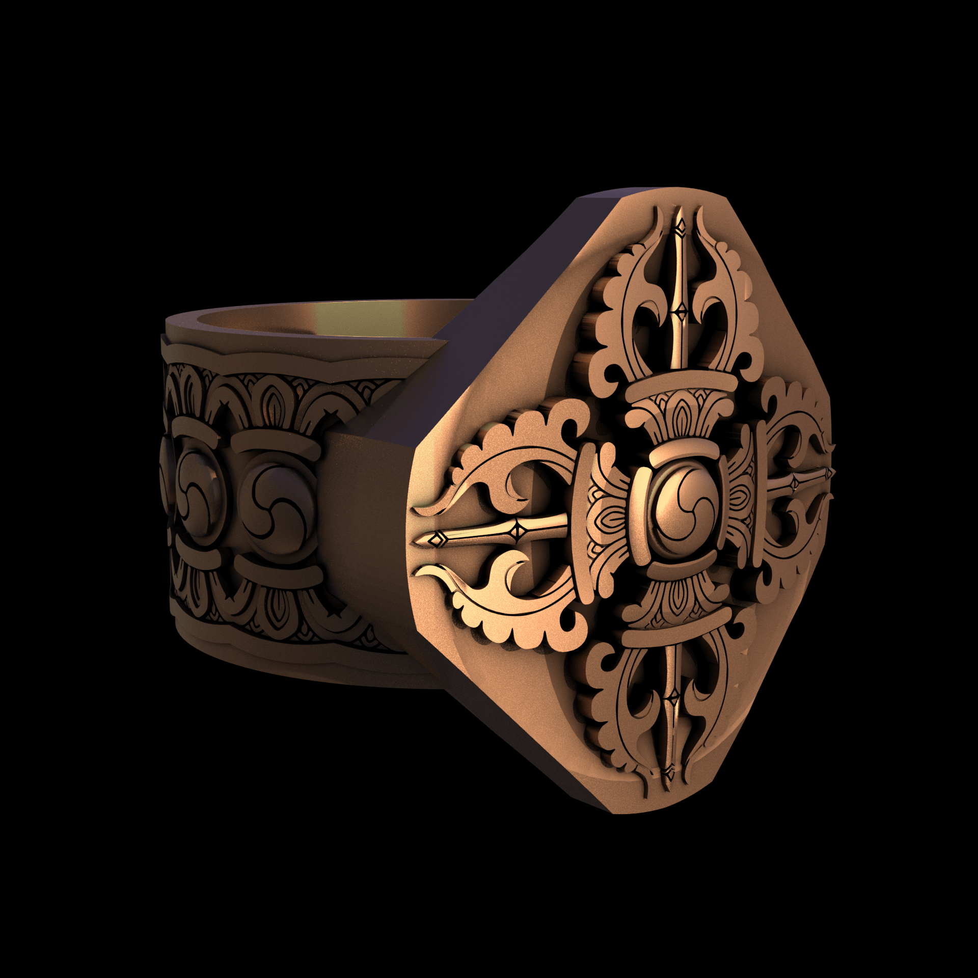 Bronze manufactured using wax casting, and lightly polished with a rough matte surface finish.