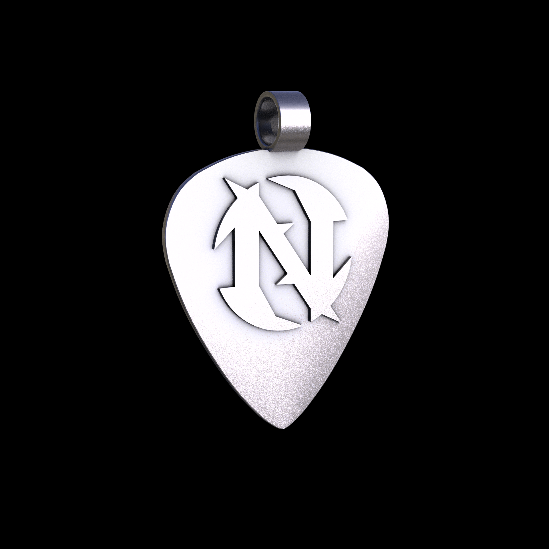 Sterling silver manufactured using wax casting, and lightly polished with a rough matte surface finish.