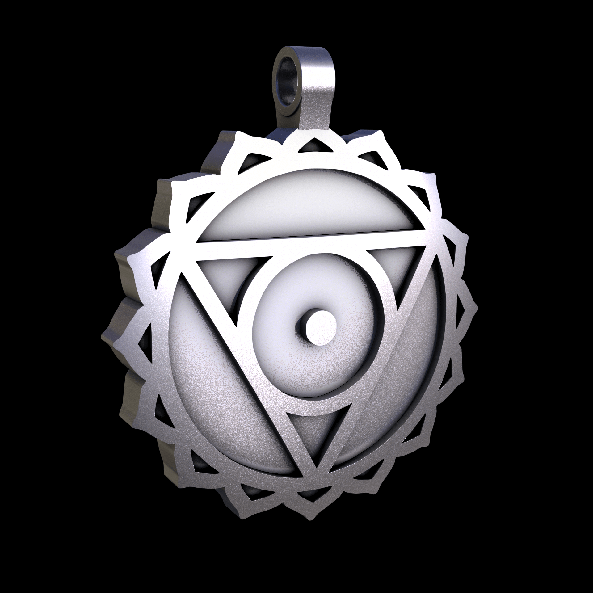 Sterling silver manufactured using wax casting, and lightly polished with a rough matte surface finish.