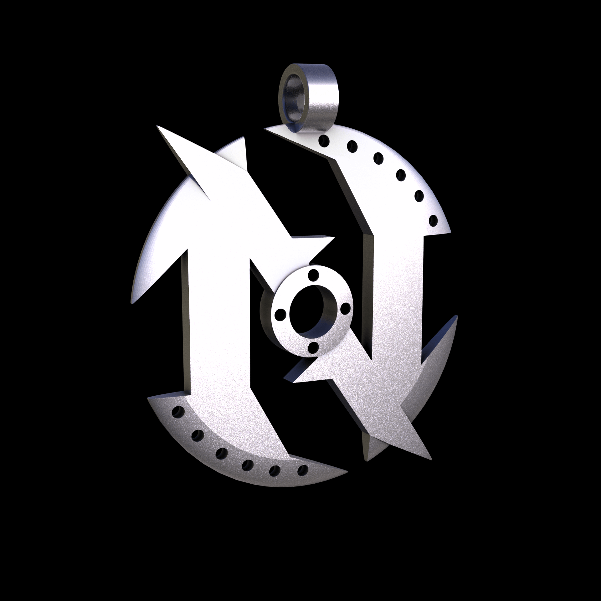 Sterling silver manufactured using wax casting, and lightly polished with a rough matte surface finish.