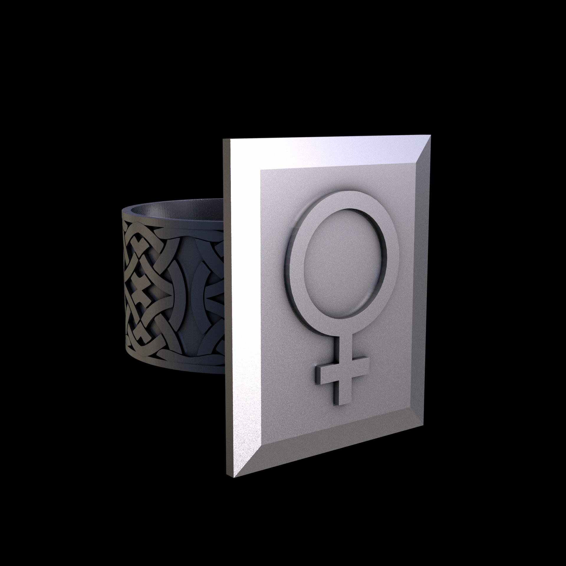 Sterling silver manufactured using wax casting, and lightly polished with a rough matte surface finish.