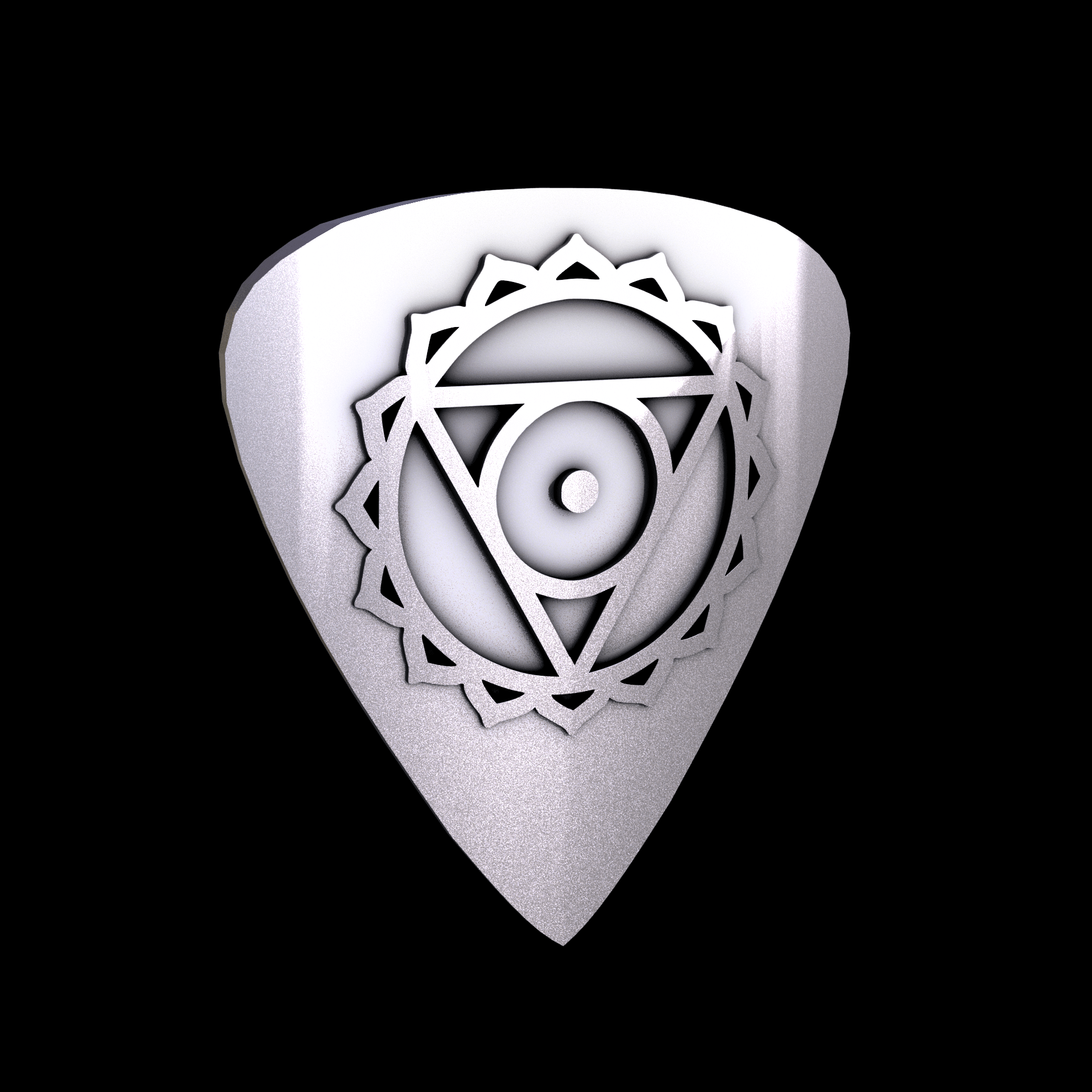 Sterling silver manufactured using wax casting, and lightly polished with a rough matte surface finish.