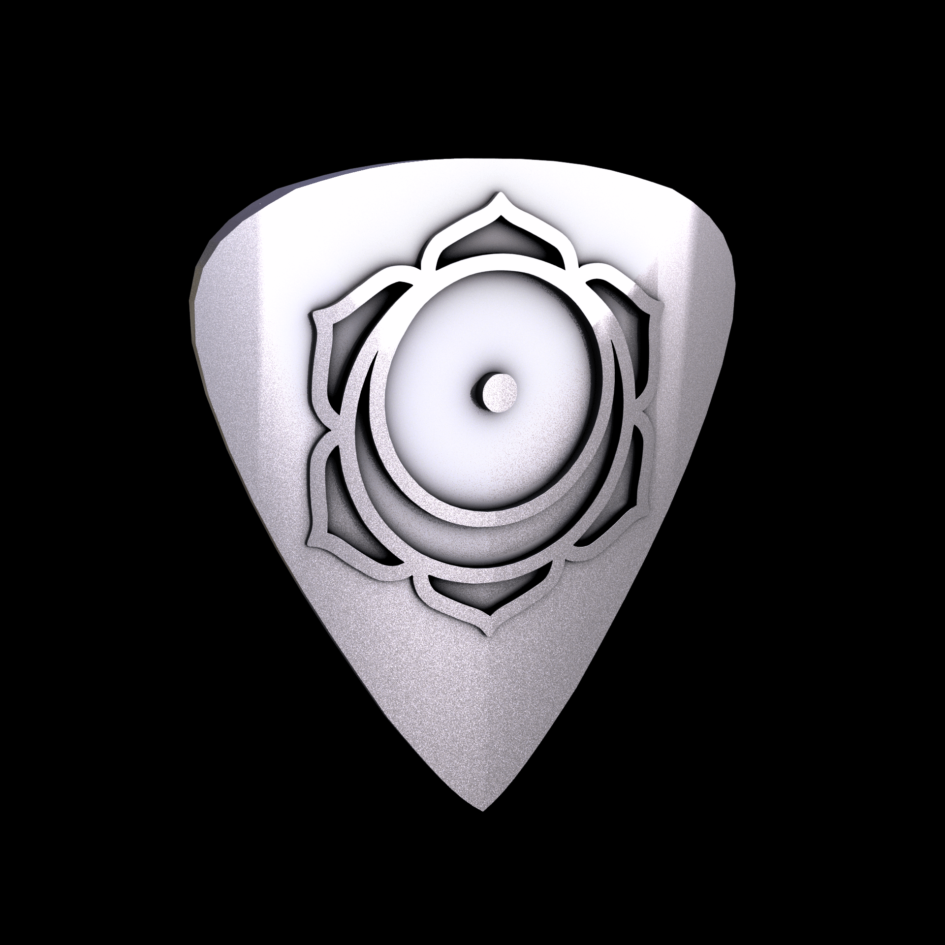 Sterling silver manufactured using wax casting, and lightly polished with a rough matte surface finish.