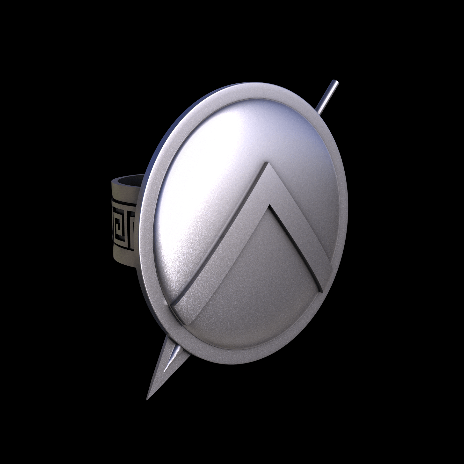 Sterling silver manufactured using wax casting, and lightly polished with a rough matte surface finish.