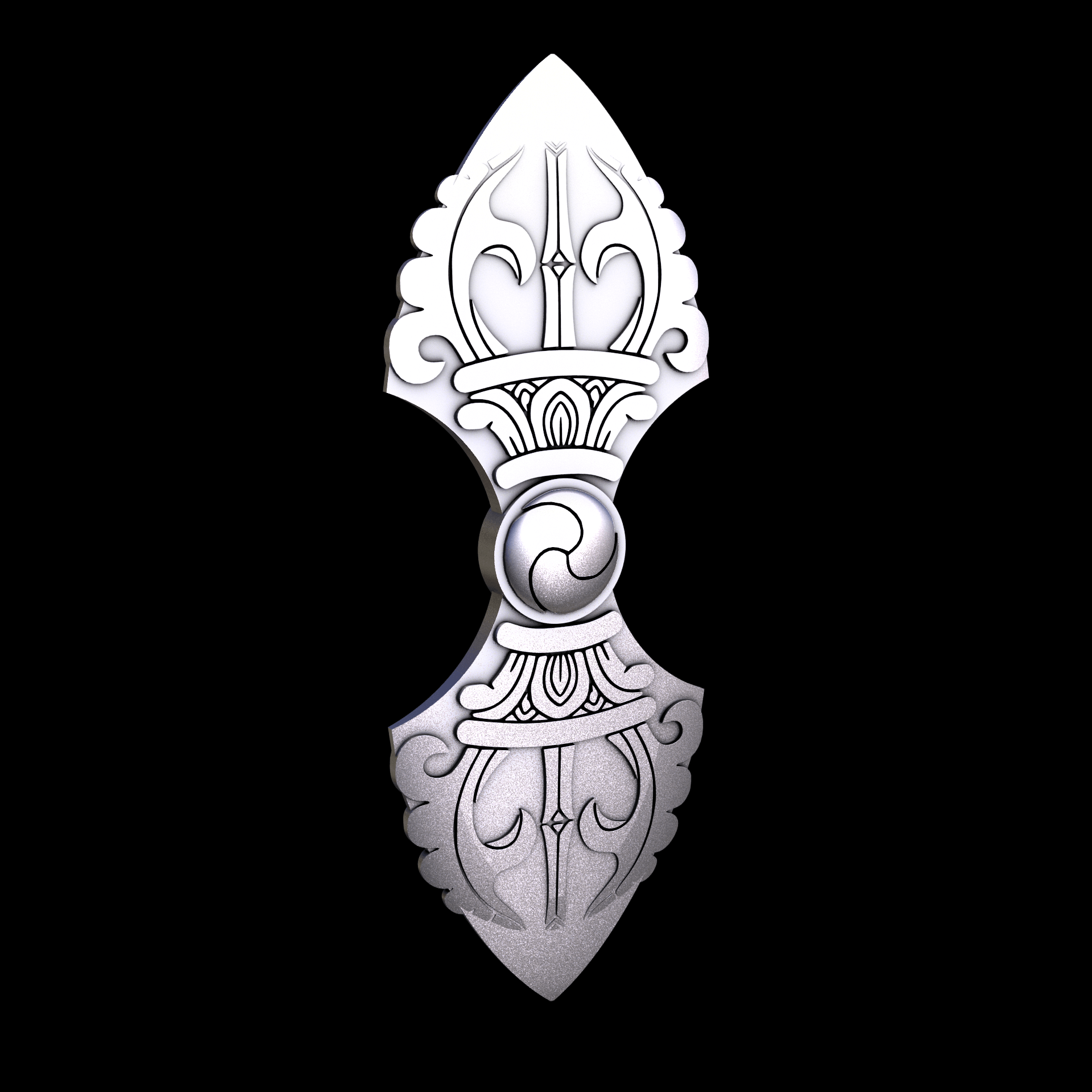 Sterling silver manufactured using wax casting, and lightly polished with a rough matte surface finish.