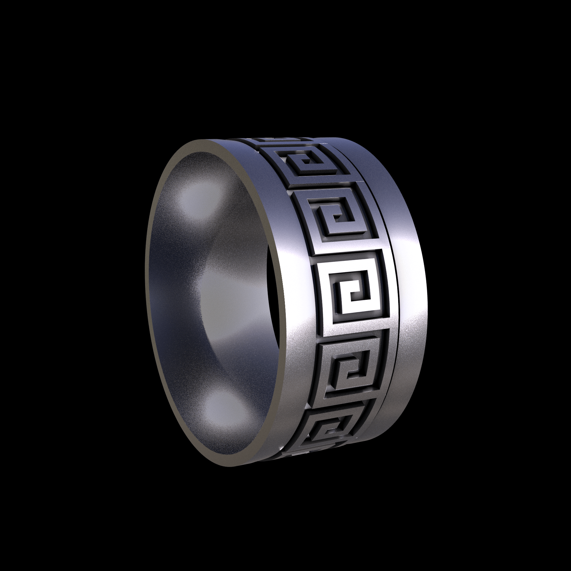 Sterling silver manufactured using wax casting, and lightly polished with a rough matte surface finish.