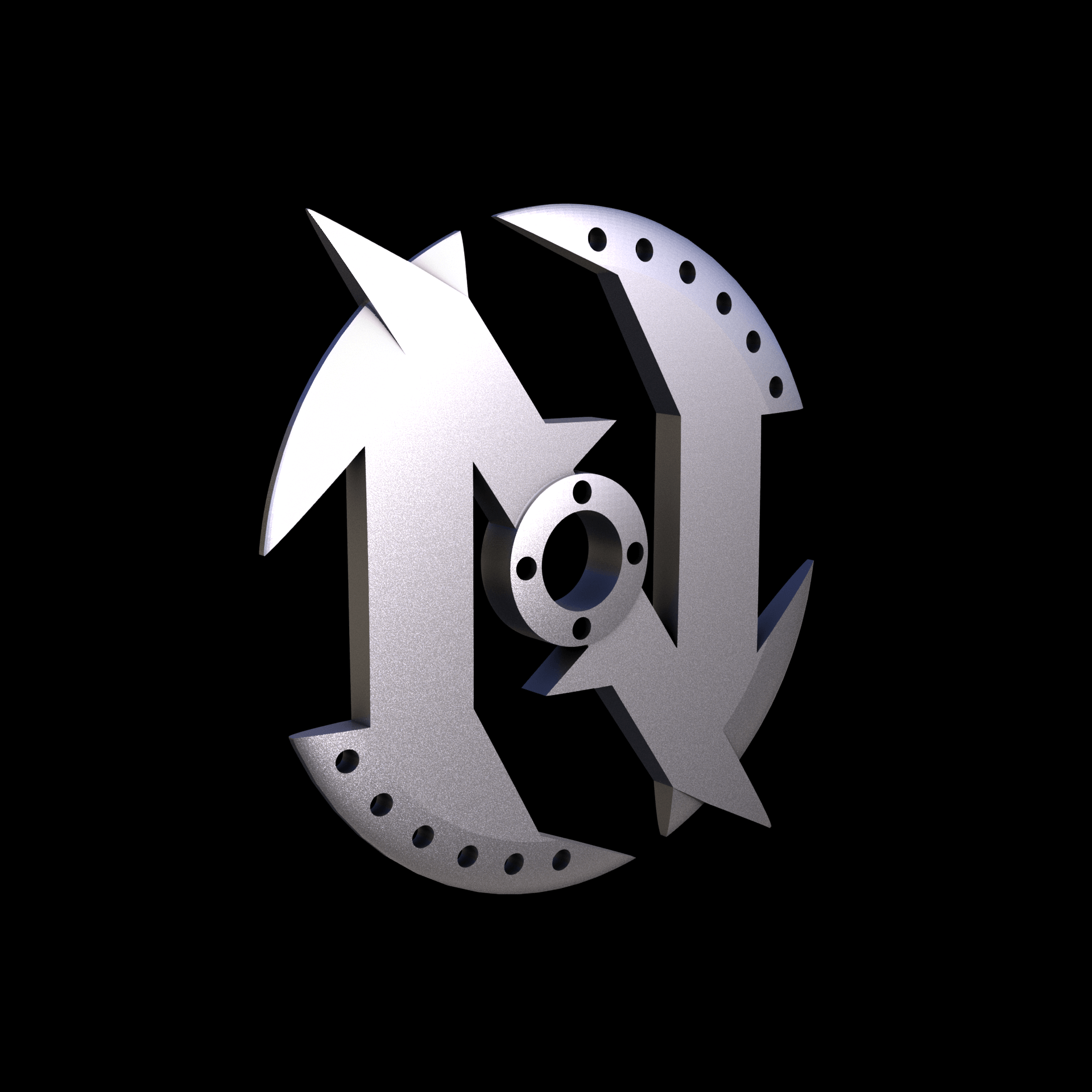 Sterling silver manufactured using wax casting, and lightly polished with a rough matte surface finish.