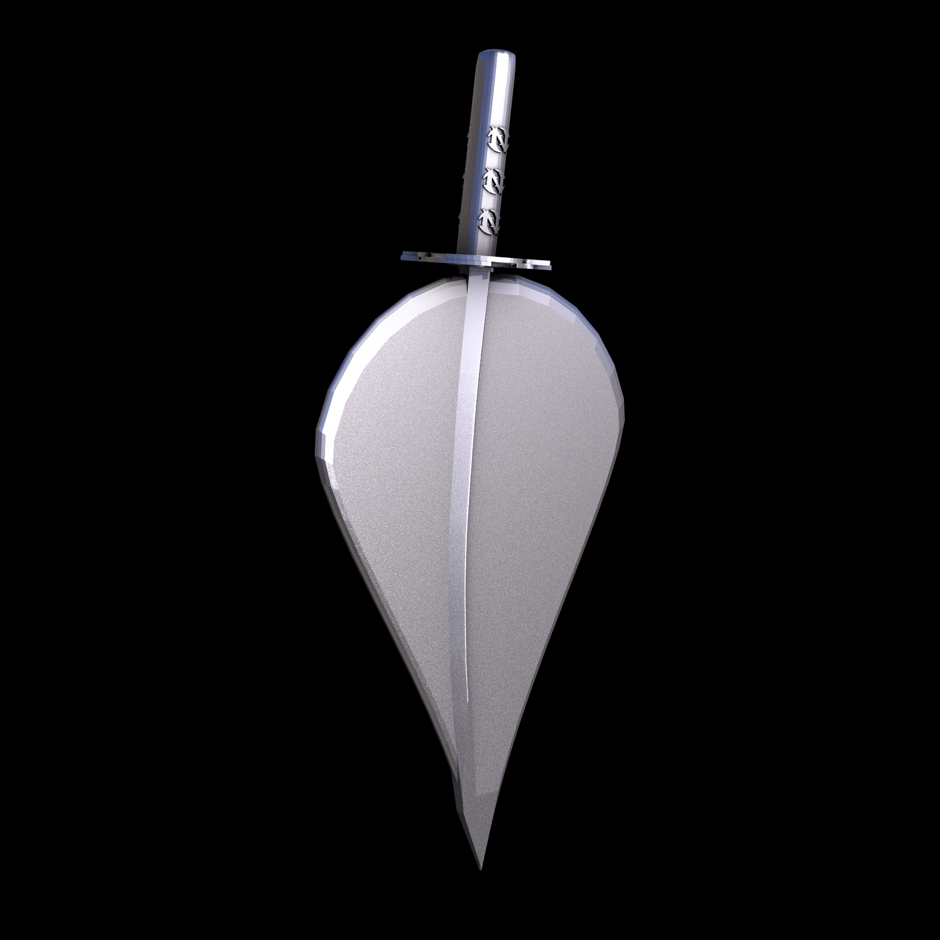 Sterling silver manufactured using wax casting, and lightly polished with a rough matte surface finish.