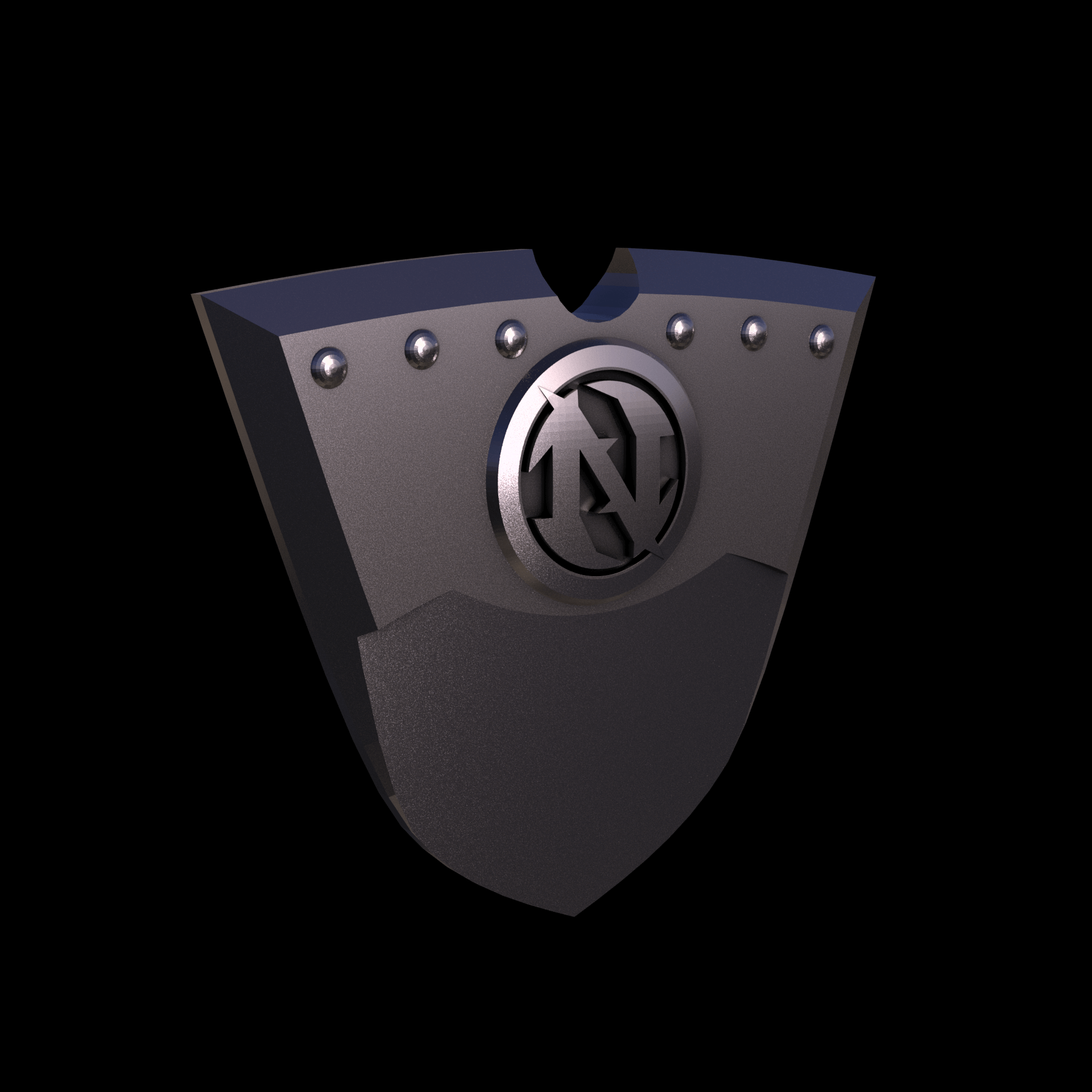 Bronze infused 420 stainless steel, manufactured using 3D printing, polished and plated in nickel for a silvery hue with a mild sheen, with visible print lines.