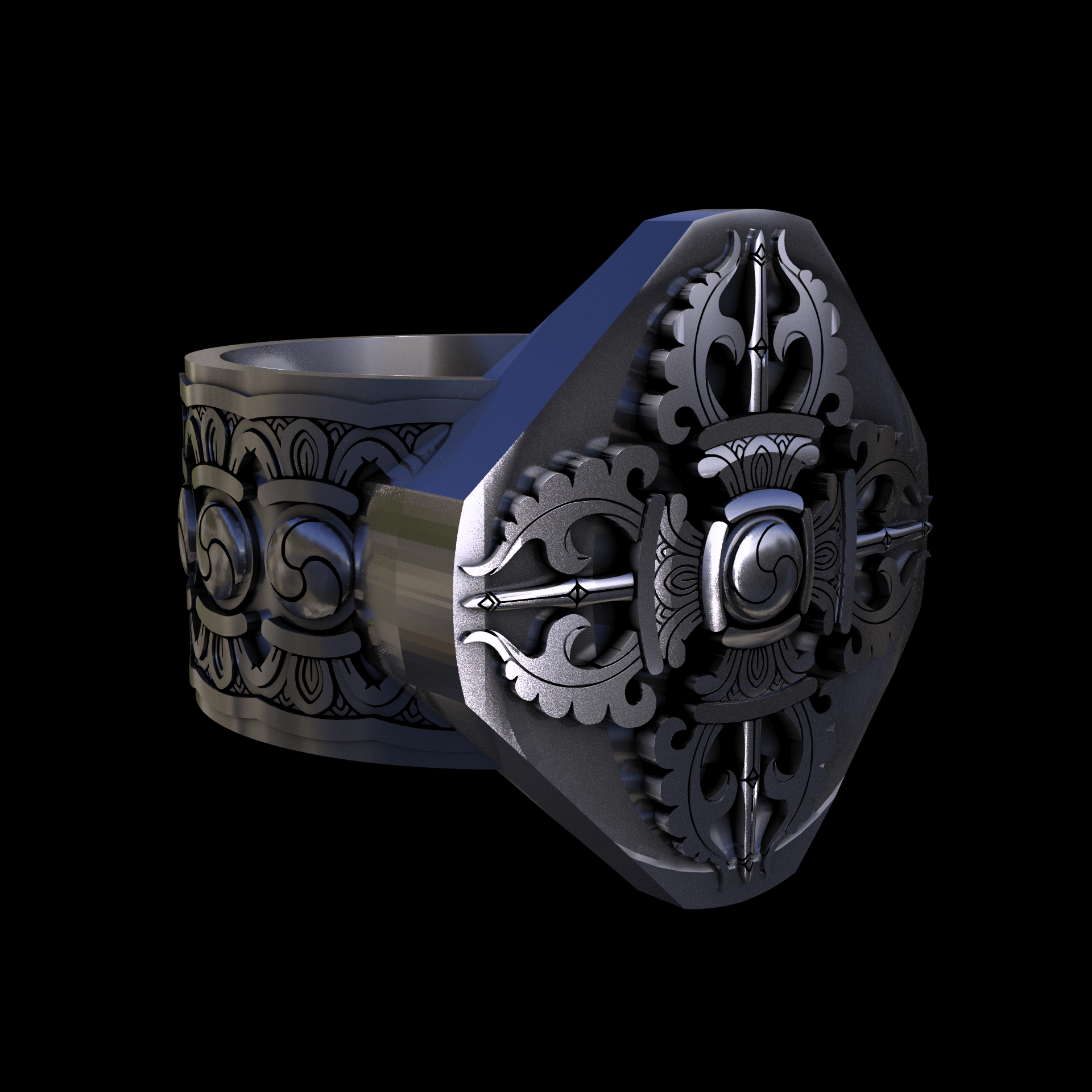 Sterling silver manufactured using wax casting, with a hand polished finish, for a slightly textured, mild sheen surface.