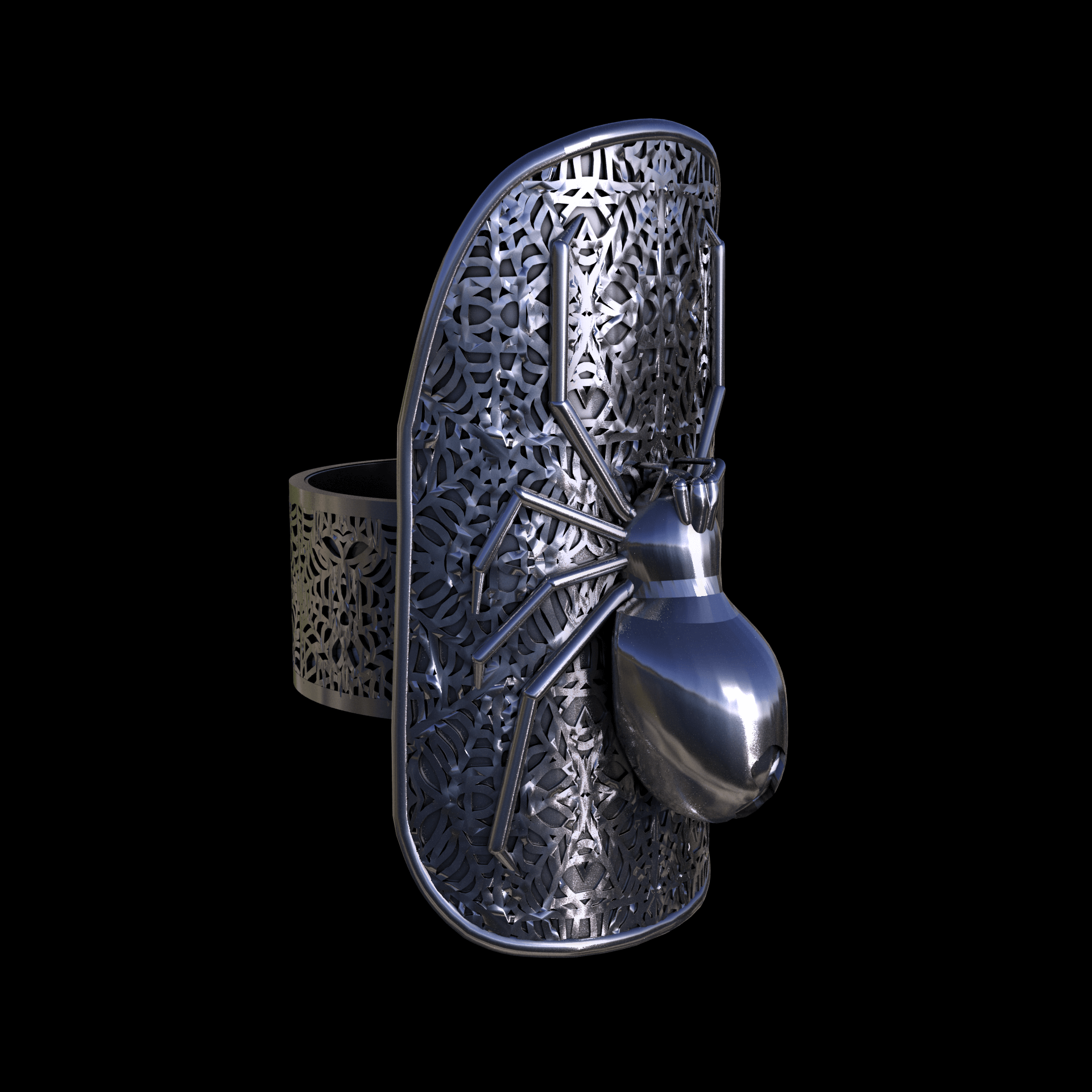 Sterling silver manufactured using wax casting, with a hand polished finish, for a slightly textured, mild sheen surface.