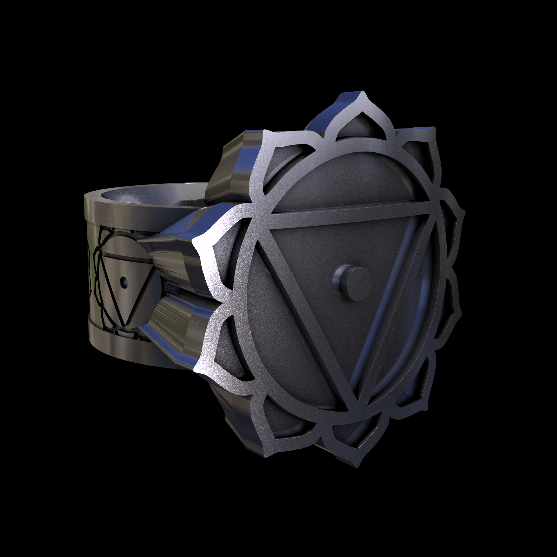 Sterling silver manufactured using wax casting, with a hand polished finish, for a slightly textured, mild sheen surface.