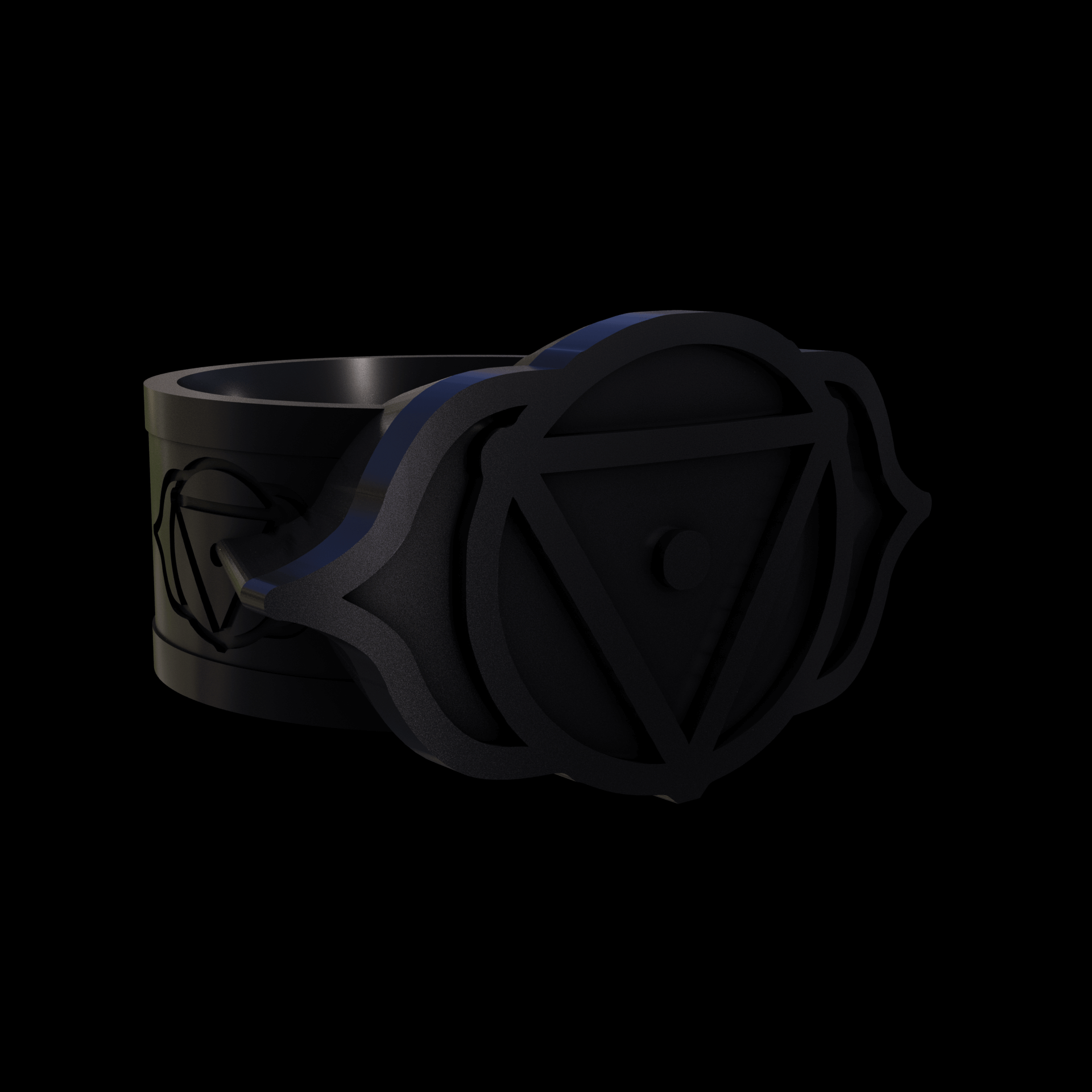 Bronze infused 420 stainless steel, manufactured using 3D printing, treated and polished for a dark grey sheen, with visible print lines.